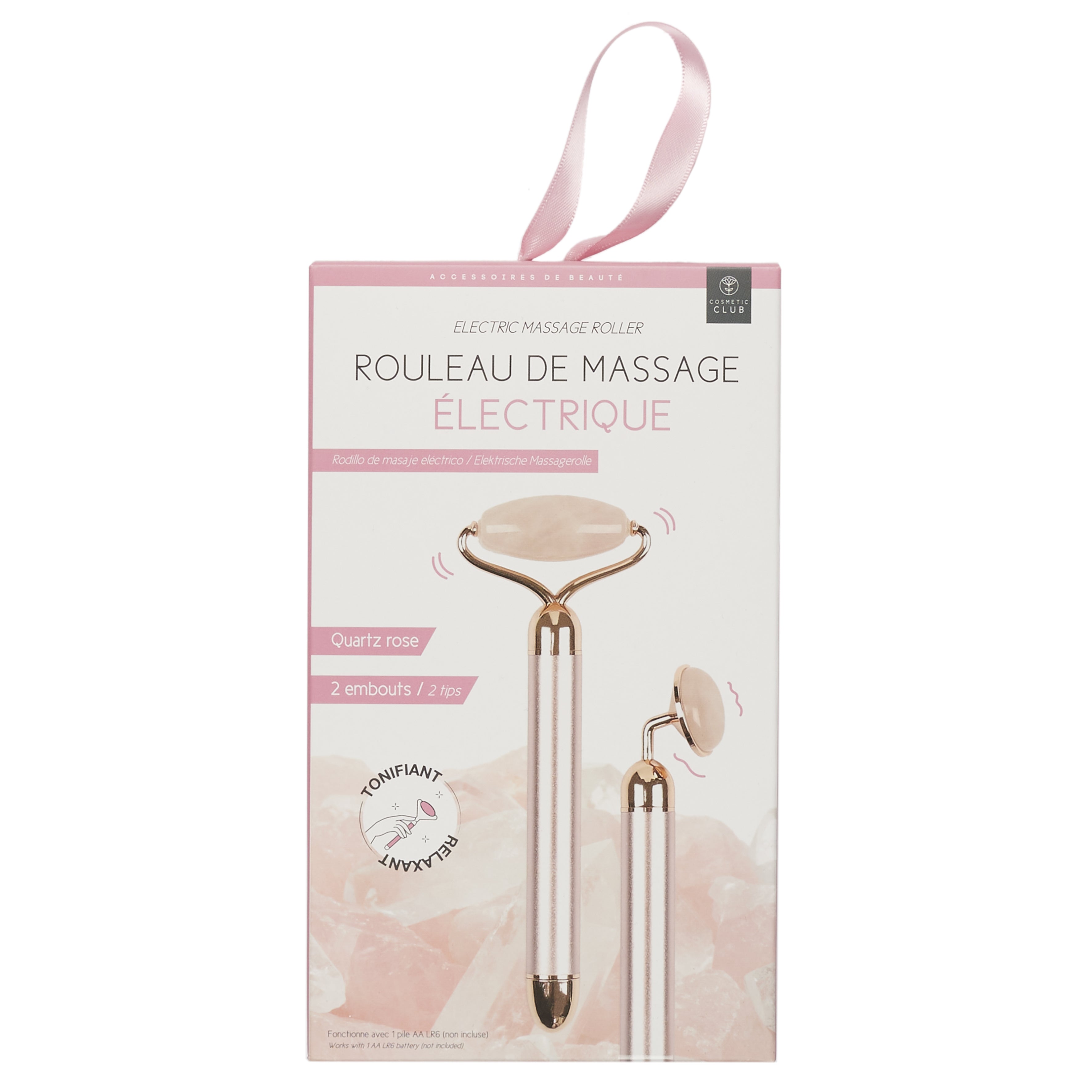 ROULEAU DE MASSAGE JADE ELECTRIQUE ROSE