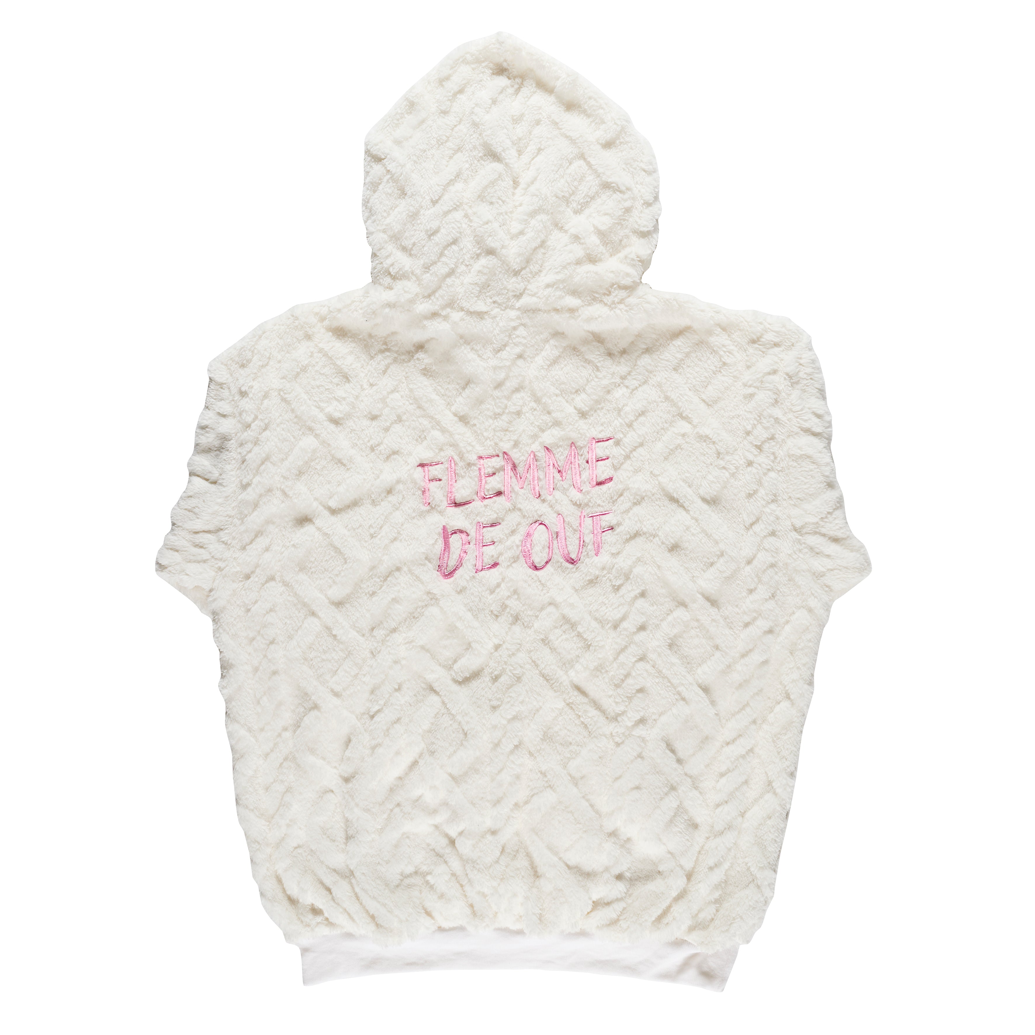SWEAT A CAPUCHE HOODIE FLEMME DE OUF BLANC
