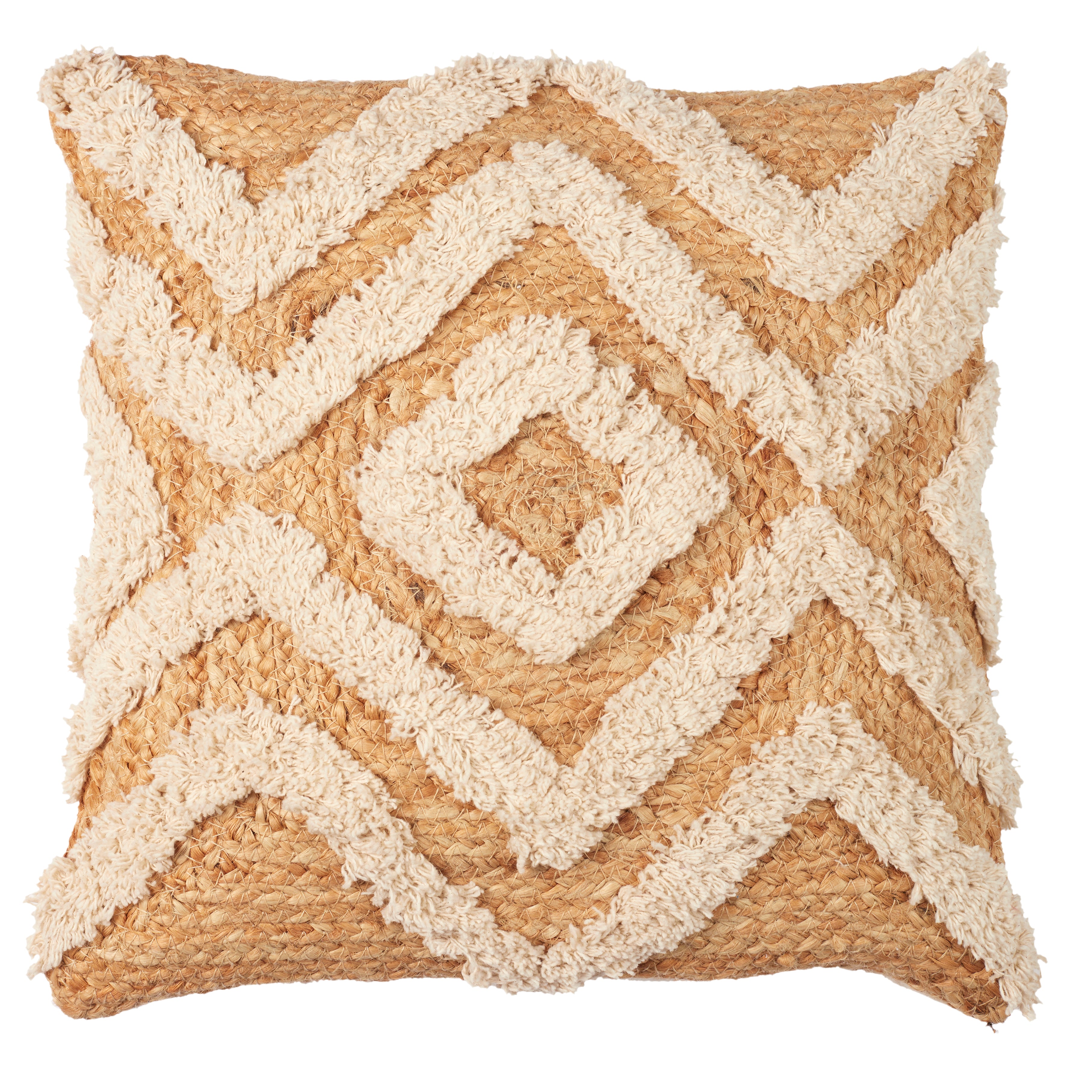 COUSSIN JUTE ET COTON TUFTE 40X40CM