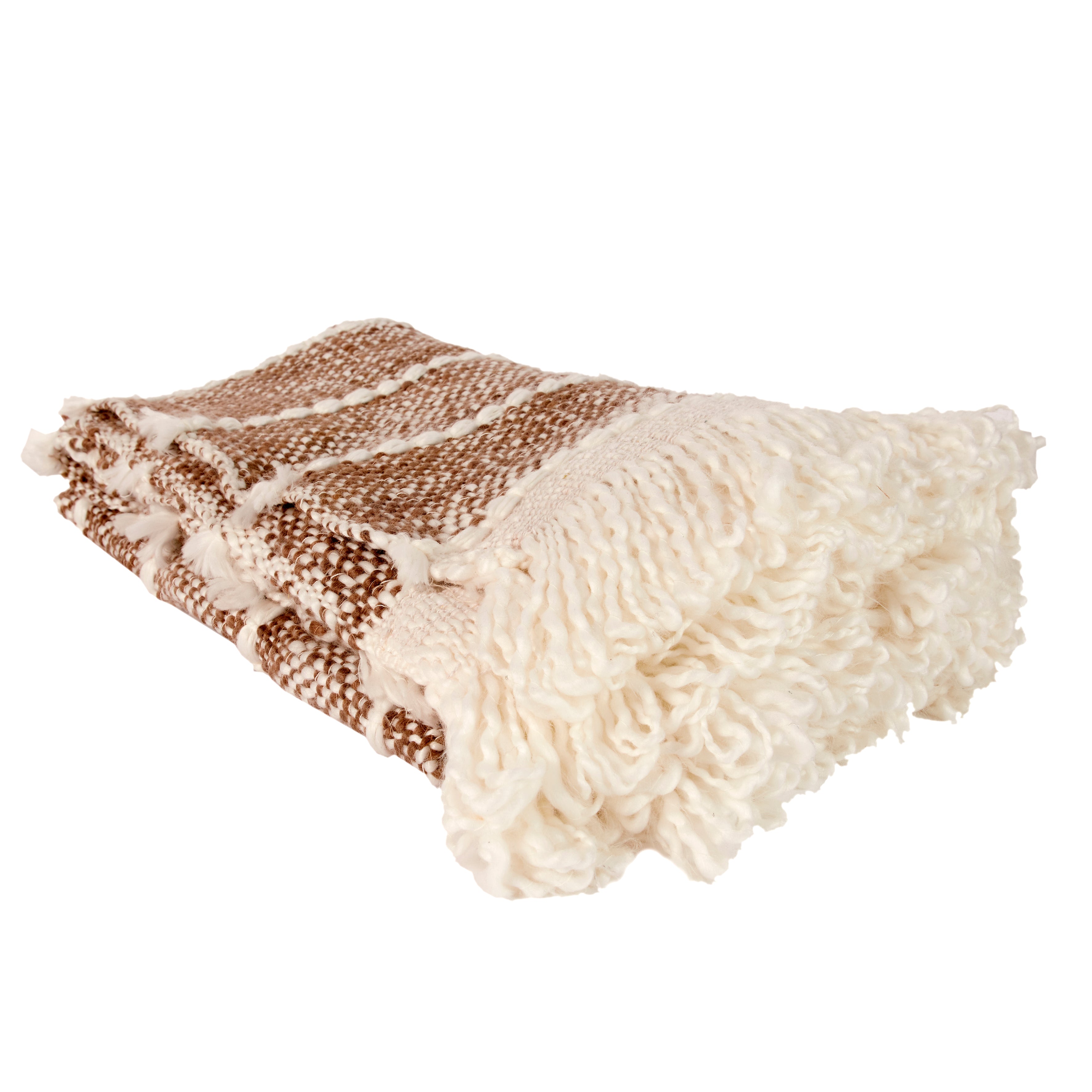 PLAID MAILLE TRESSEE A FRANGES