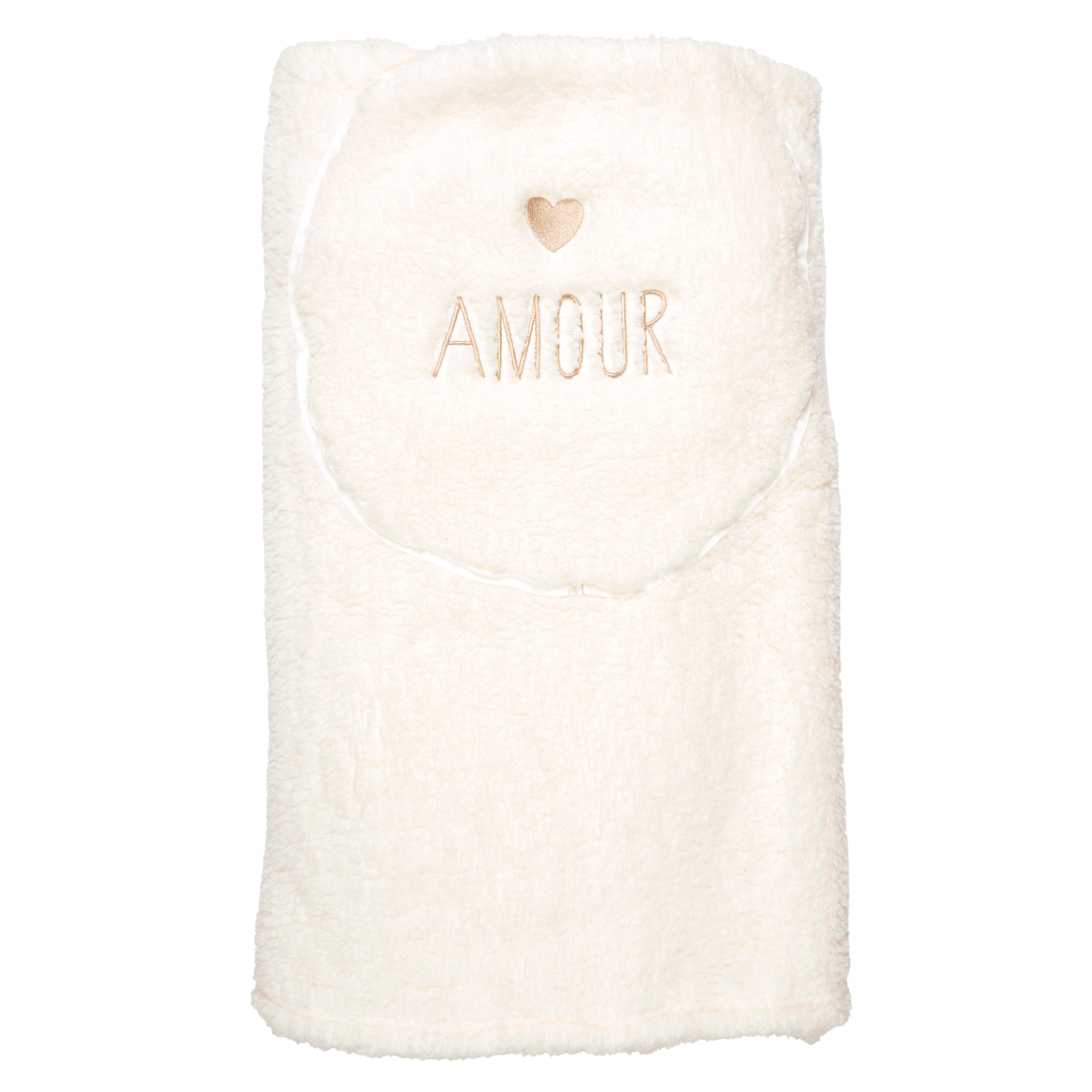 COUSSIN ET PLAID SHERPA CREME 120X150CM