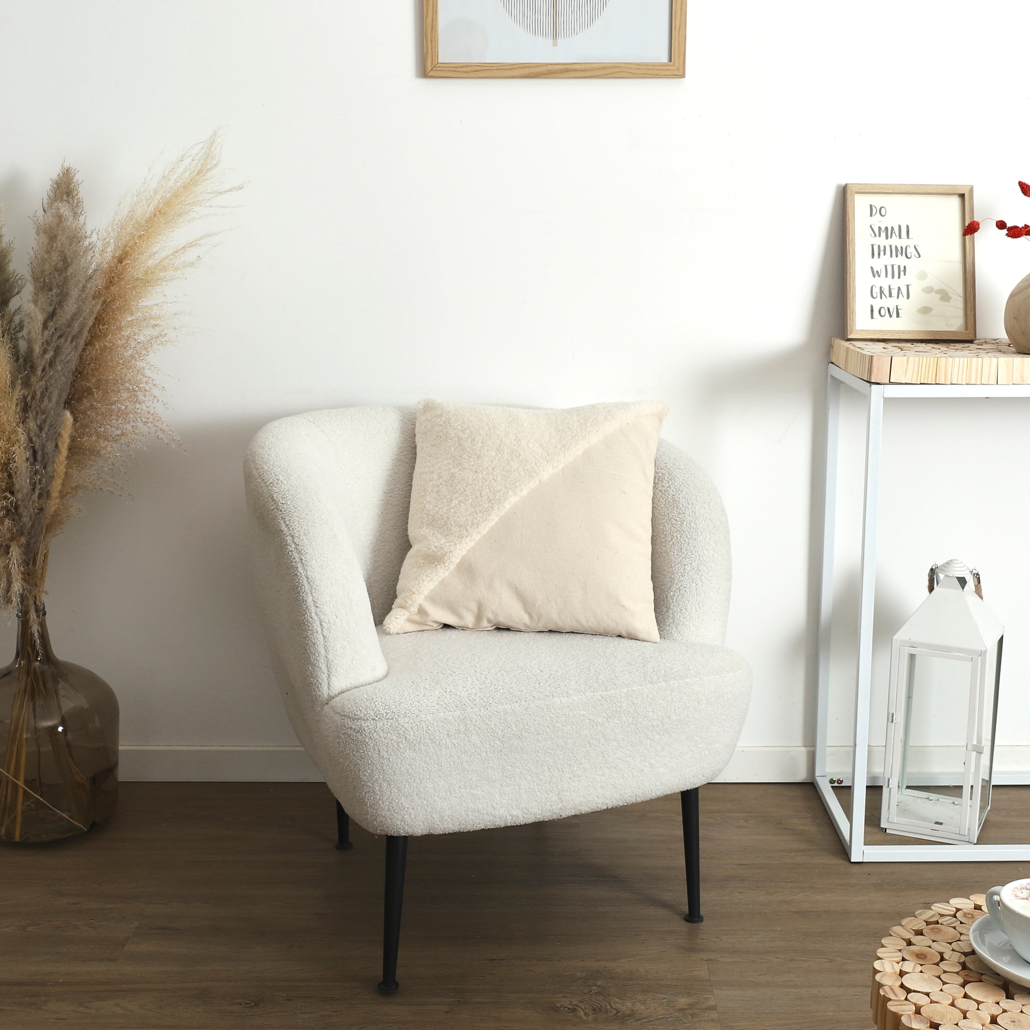 COUSSIN BEIGE BOUCLETTE 40X40CM
