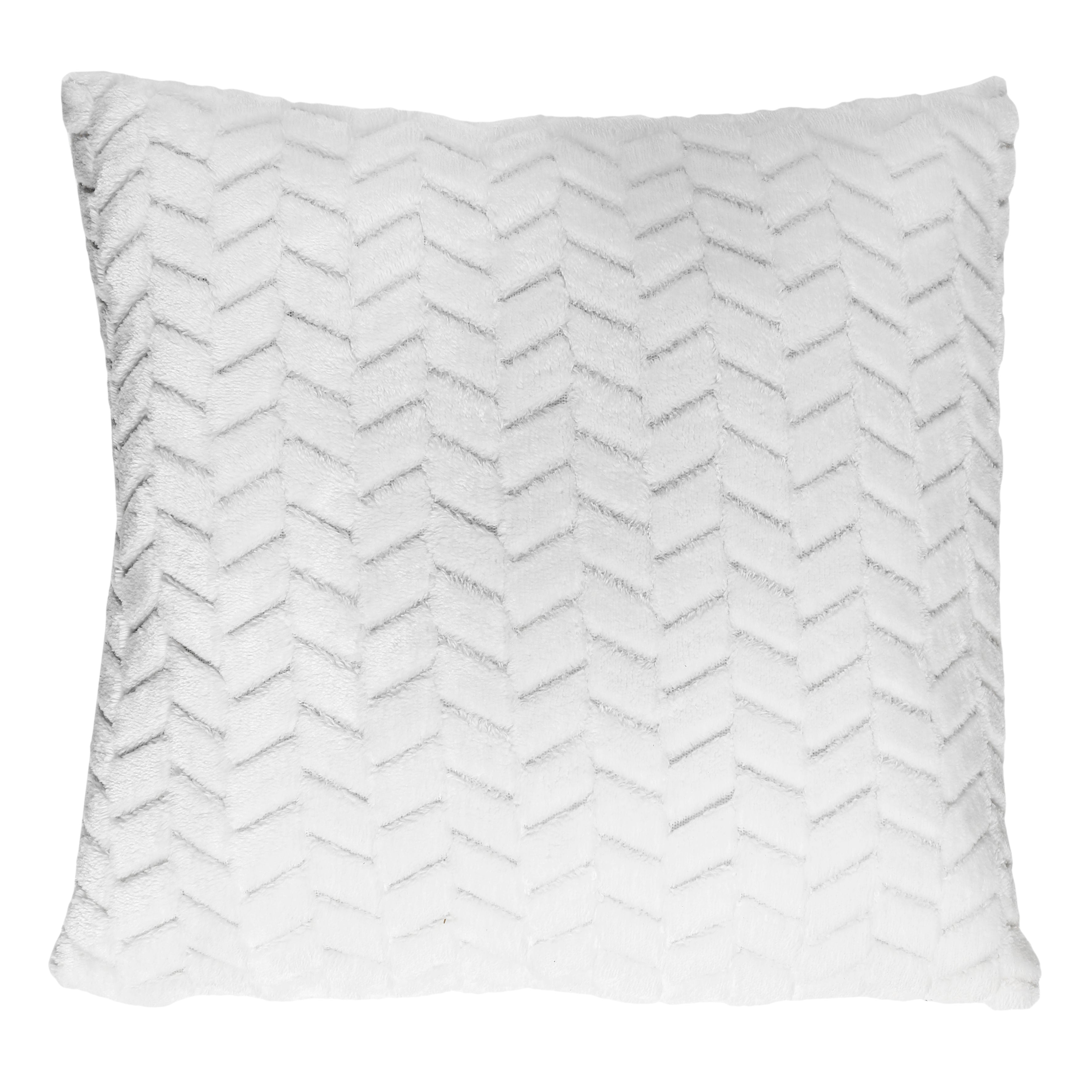 COUSSIN BLANC CHEVRON 40X40CM