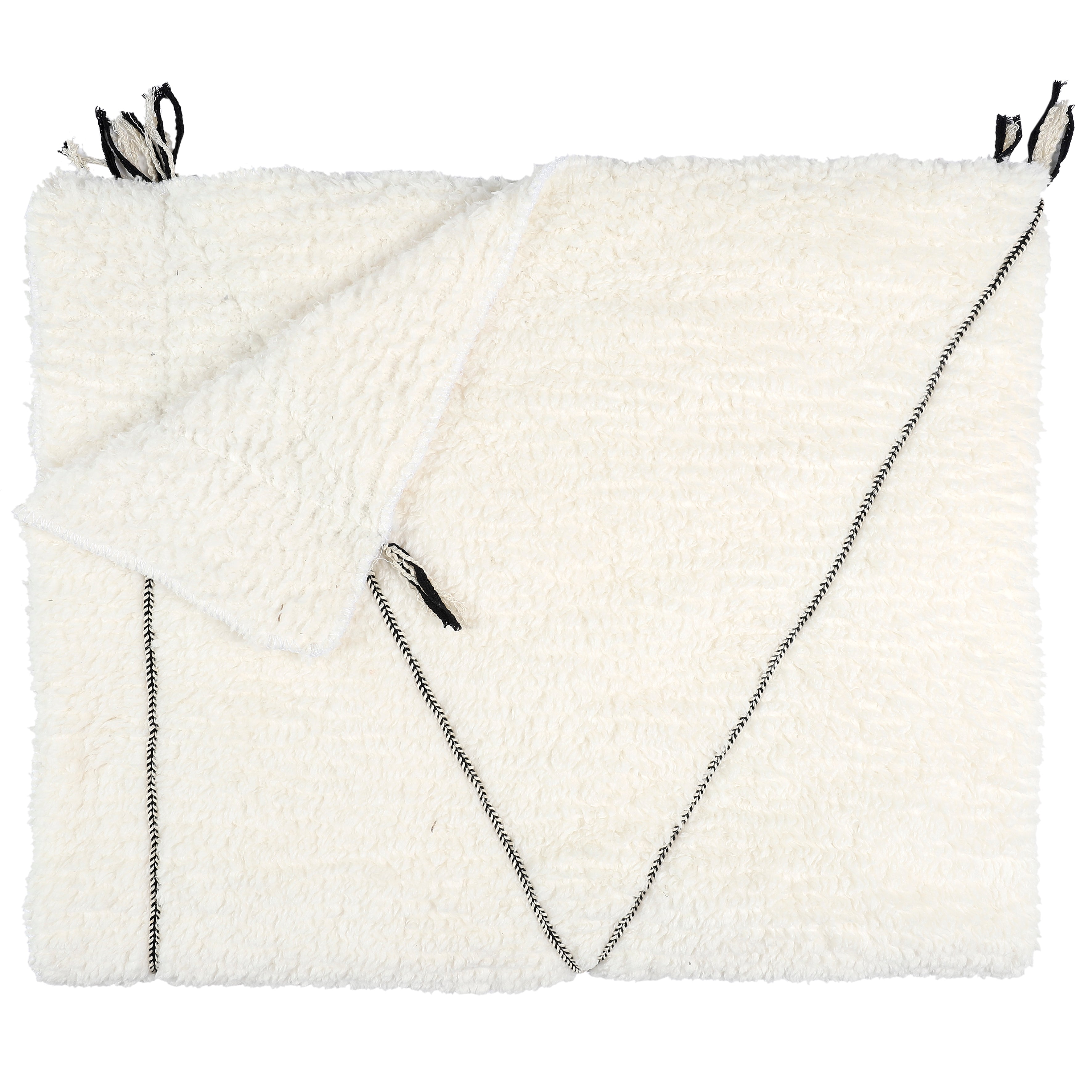 PLAID SHERPA BLANC MOTIF TRESSE 130X160CM