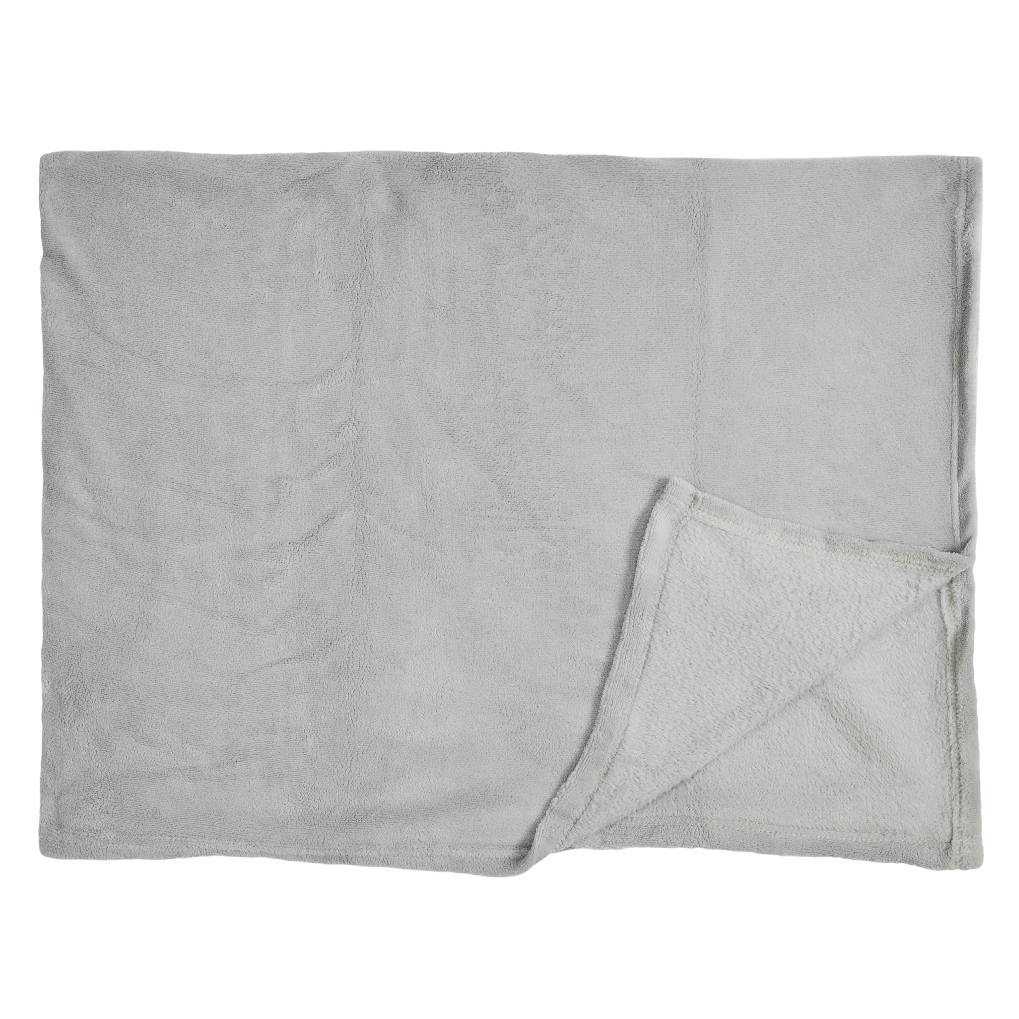PLAID MICROFIBRE GRIS CLAIR 120X150CM