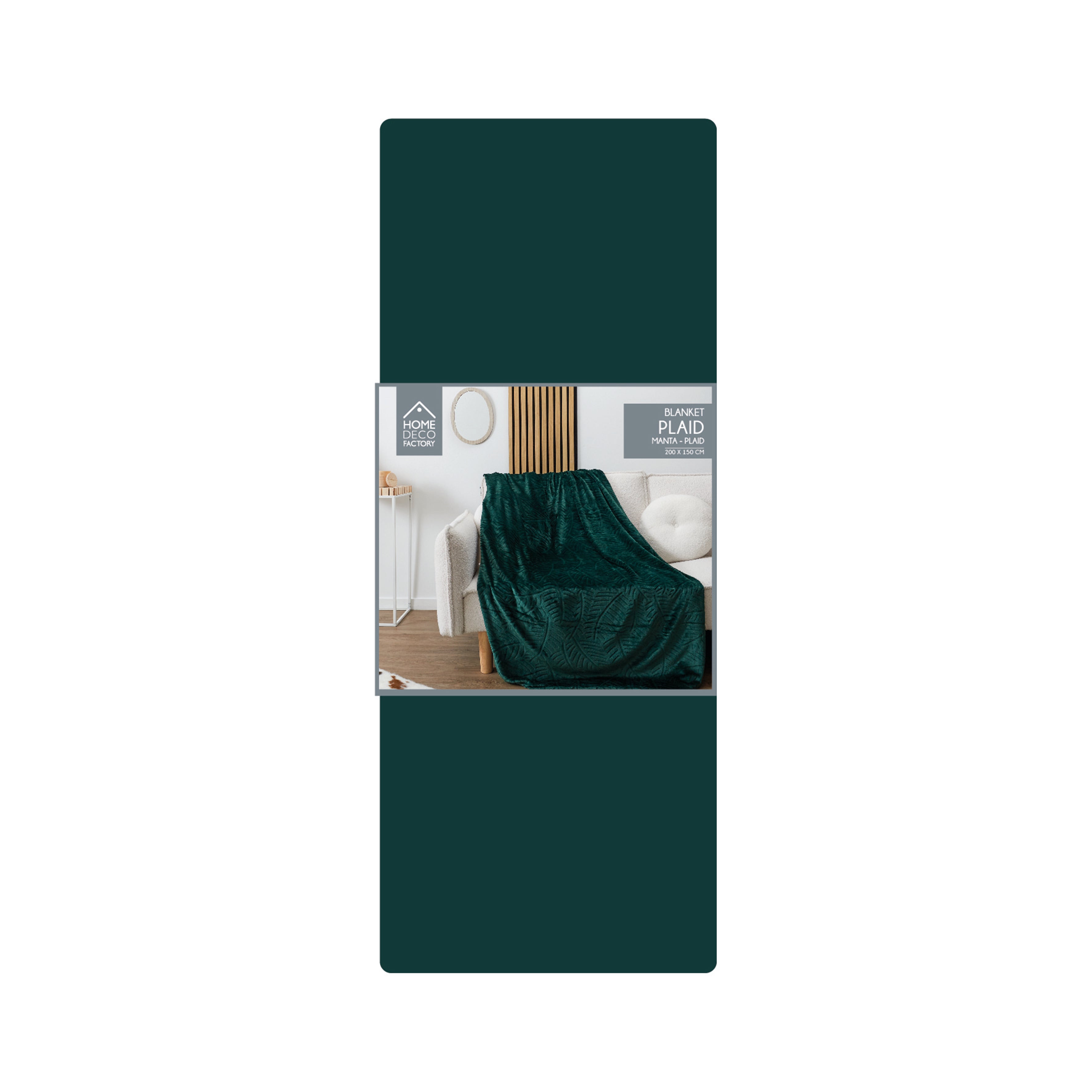 PLAID FLANELLE EMBOSSE VERT SAPIN 150X200CM