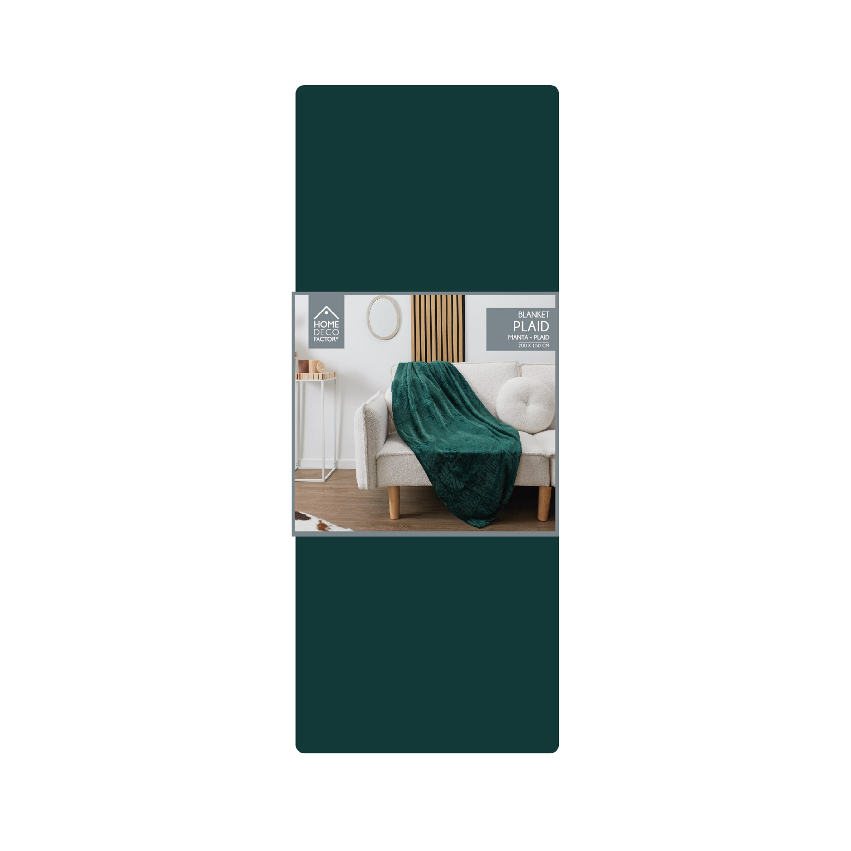 PLAID FLANELLE EMBOSSE VERT SAPIN 120X150CM