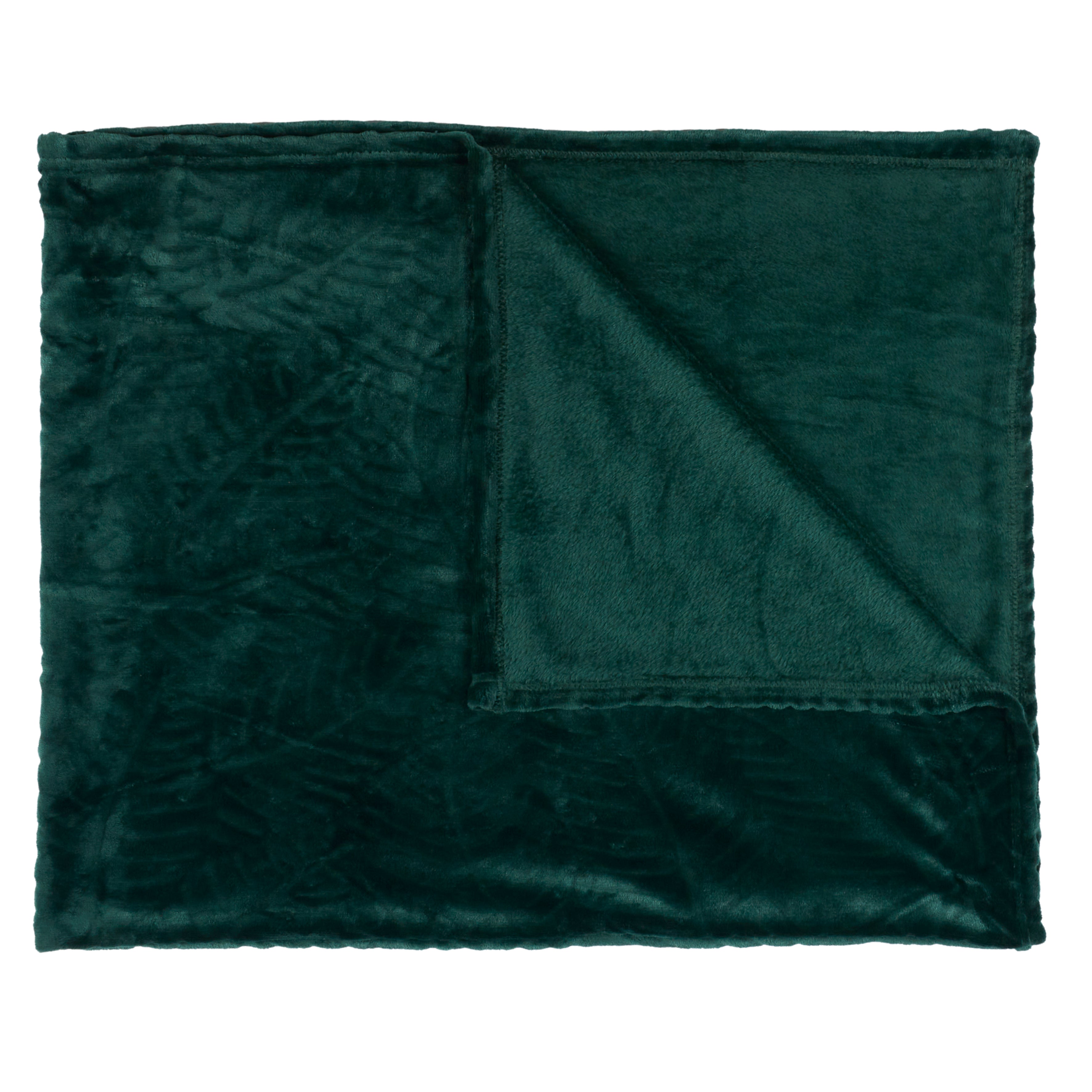 PLAID FLANELLE EMBOSSE VERT SAPIN 120X150CM