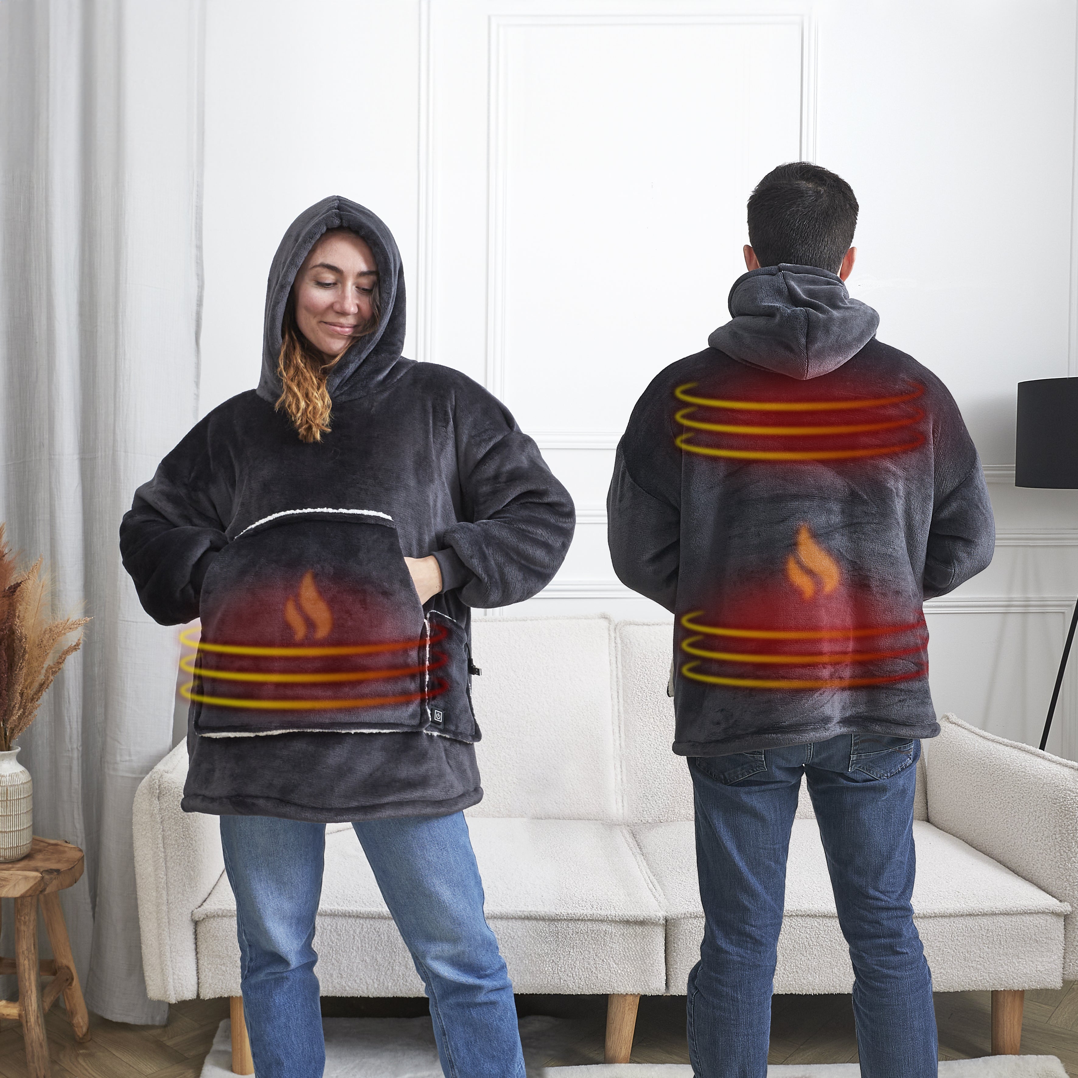 SWEAT PLAID CHAUFFANT GRIS