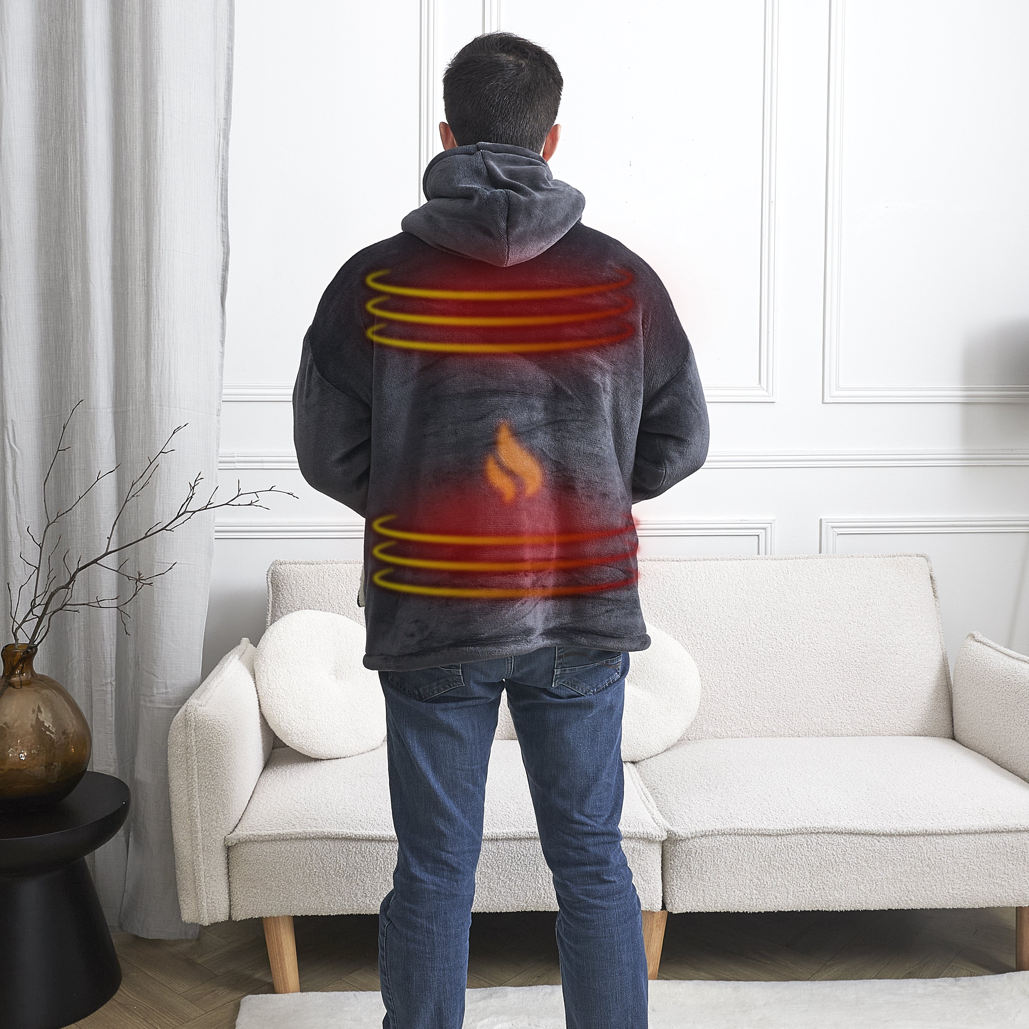 SWEAT PLAID CHAUFFANT GRIS