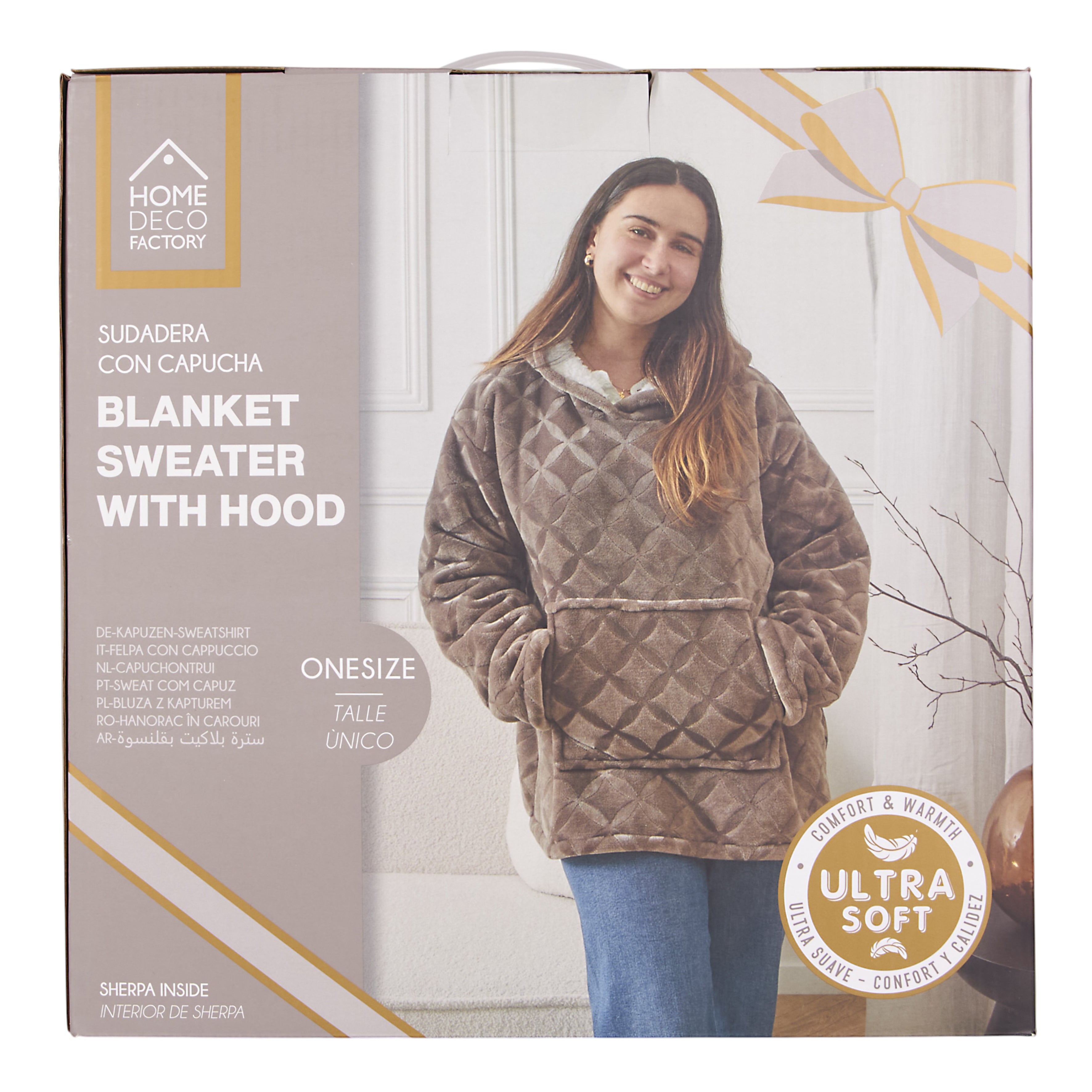 SWEAT PLAID EMBOSSE INT SHERPA BRUN