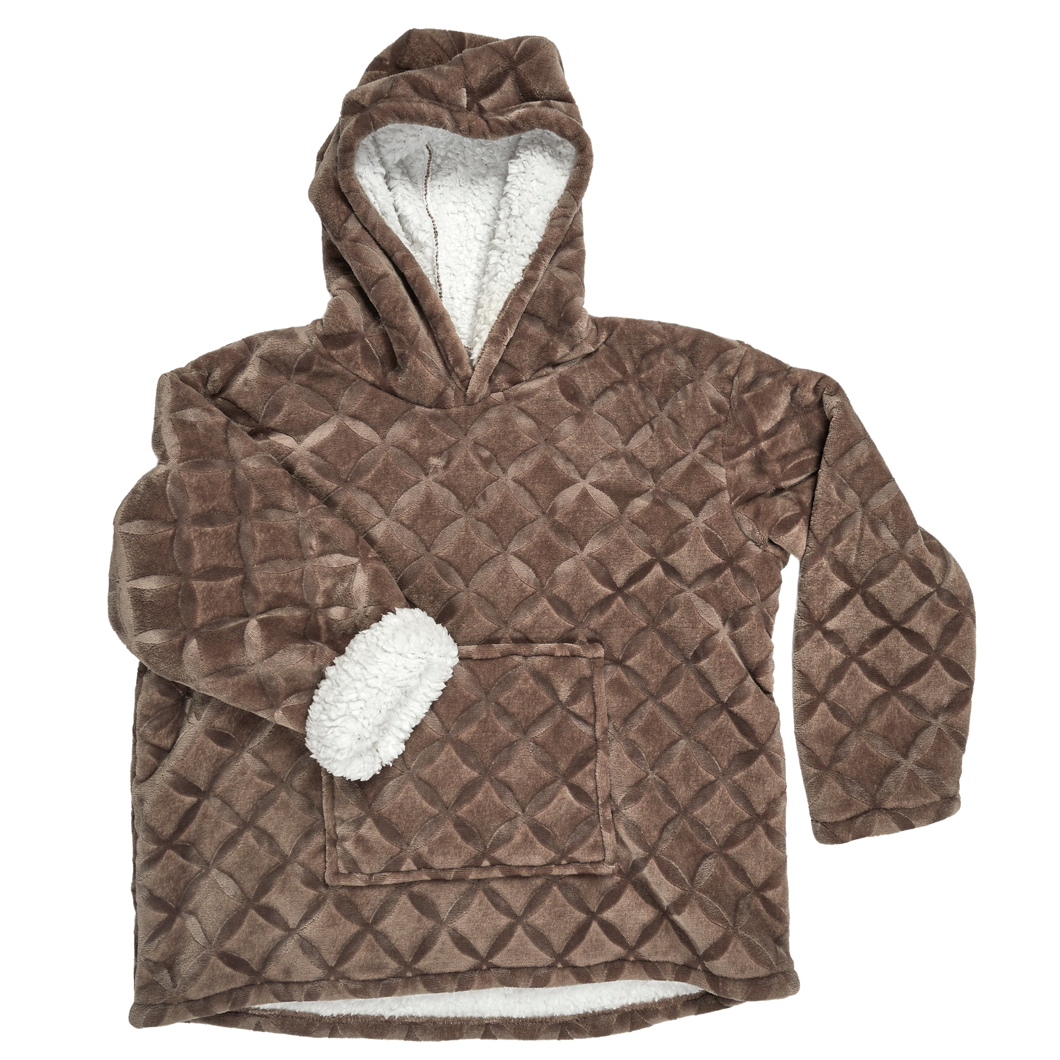 SWEAT PLAID EMBOSSE INT SHERPA BRUN