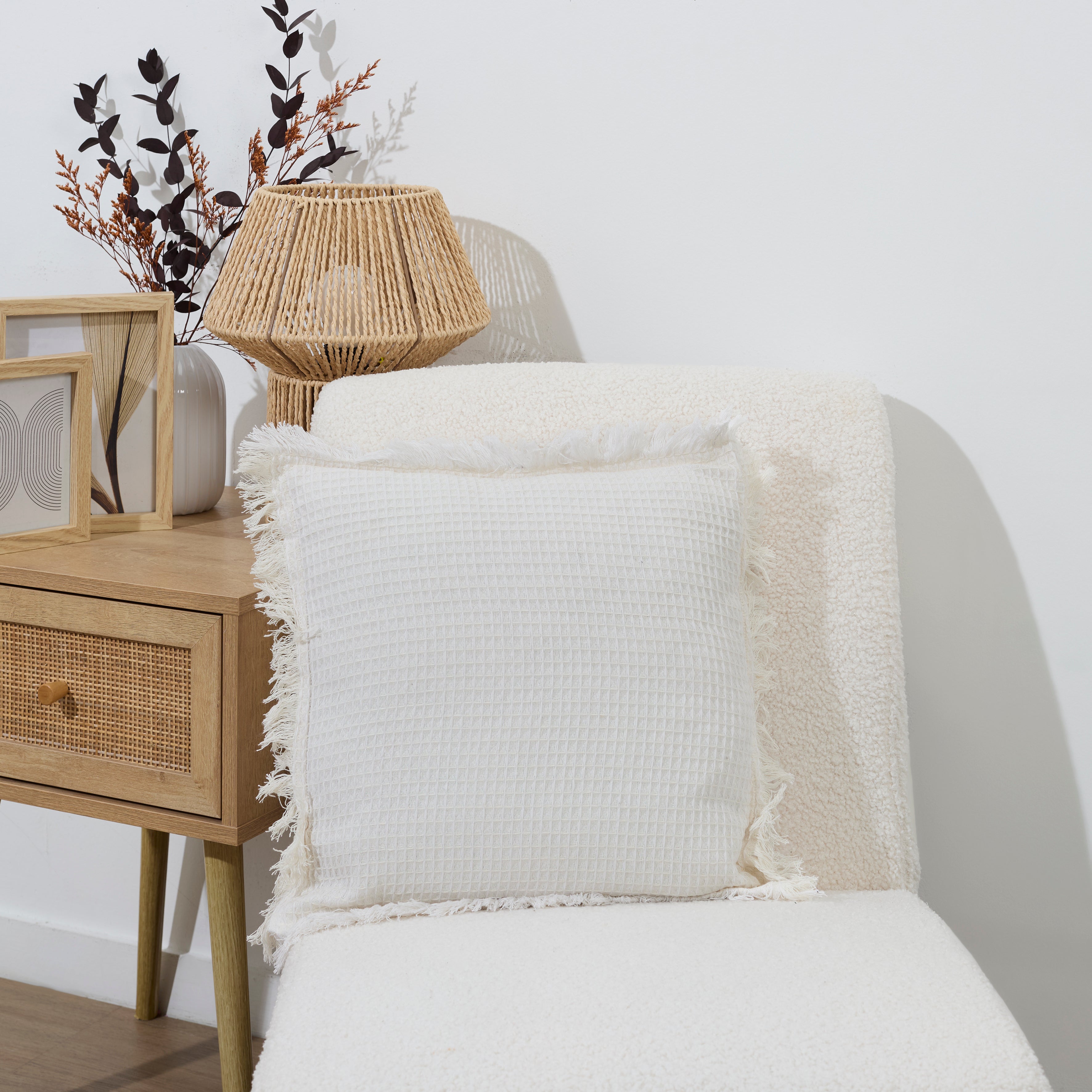 COUSSIN GAUFRE IVOIRE 40X40CM