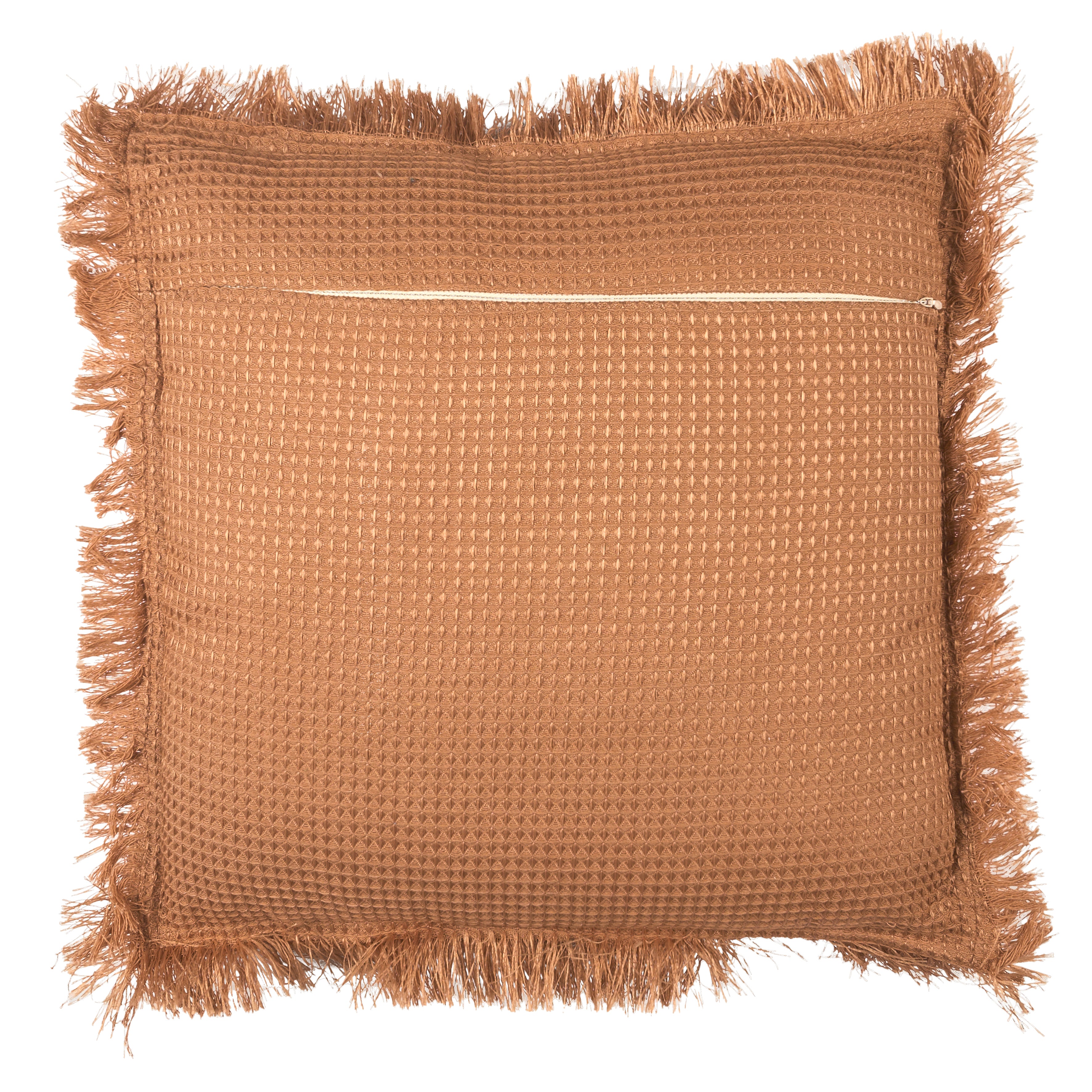 COUSSIN GAUFRE OCRE 40X40CM