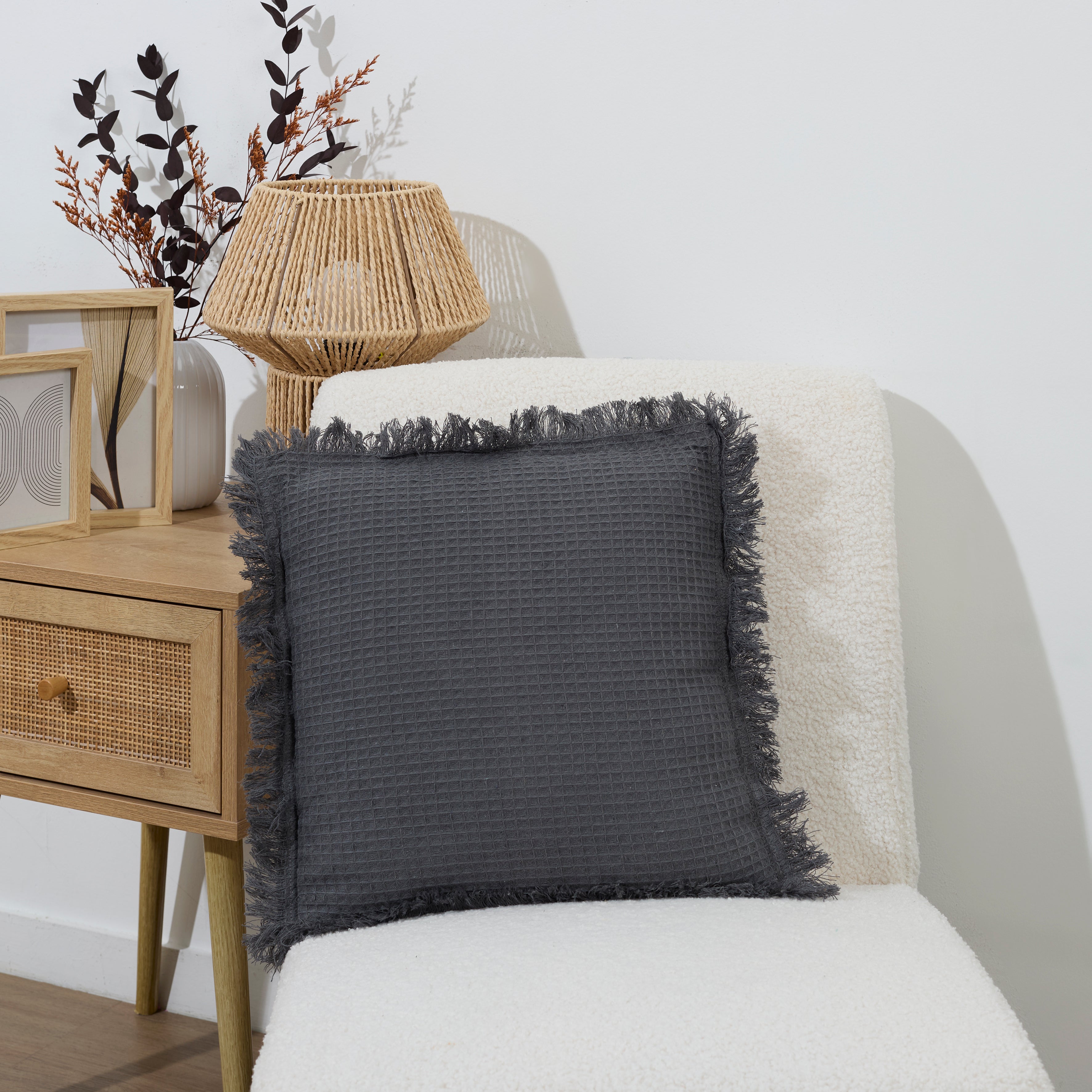 COUSSIN GAUFRE ANTHRACITE 40X40CM