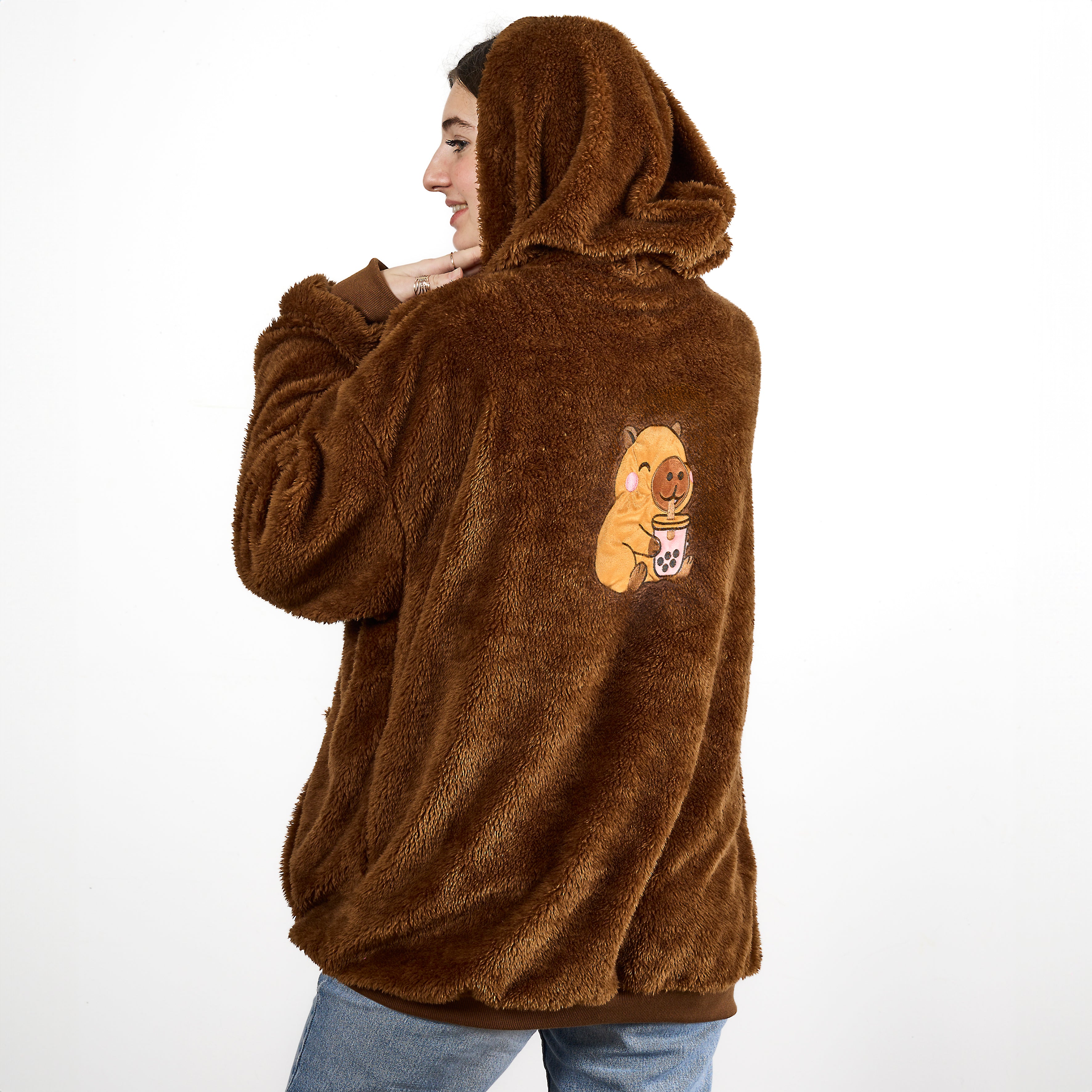 SWEAT A CAPUCHE INTERIEUR SHERPA CAPYBARA