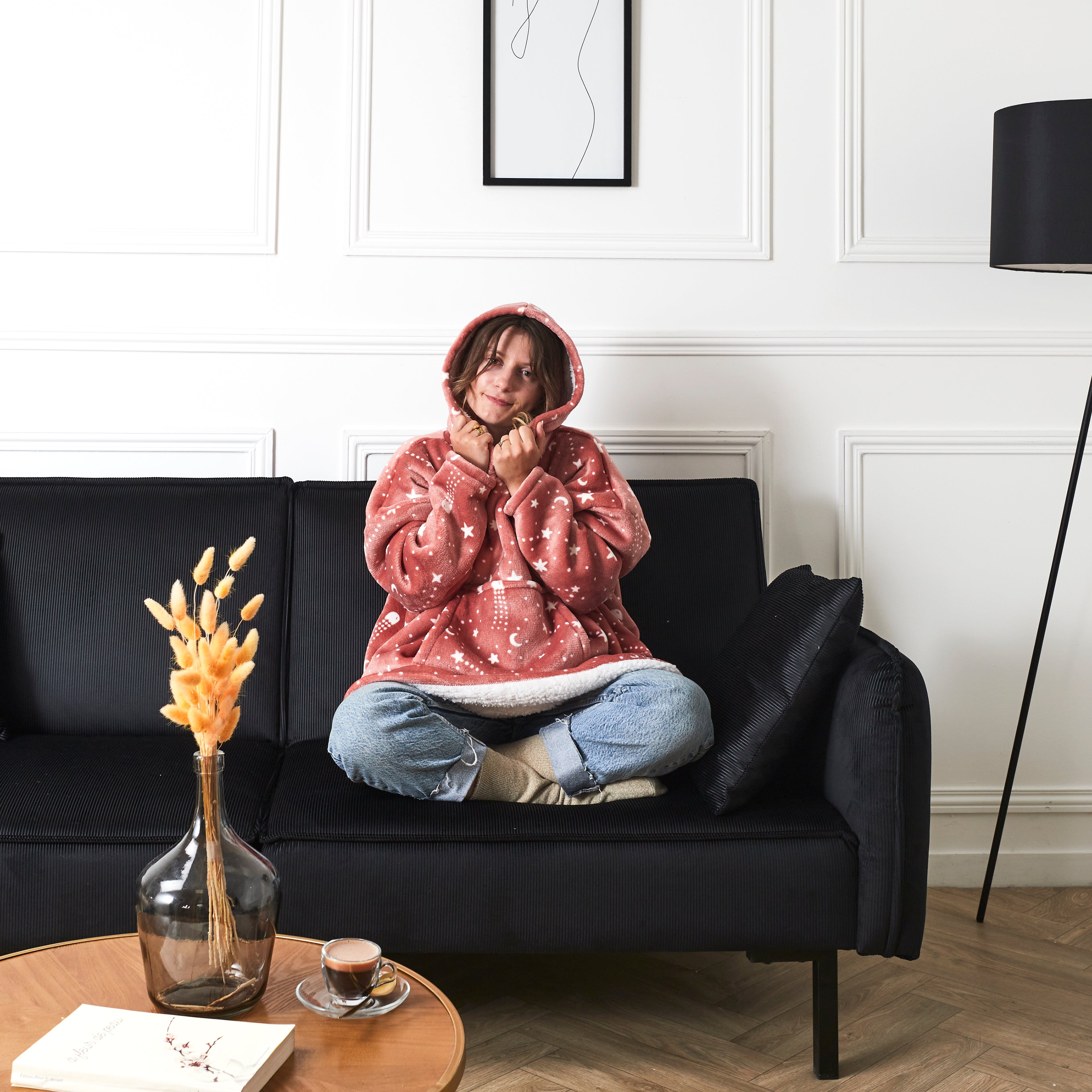 SWEAT CAPUCHE ASTRO ROSE 118X83CM