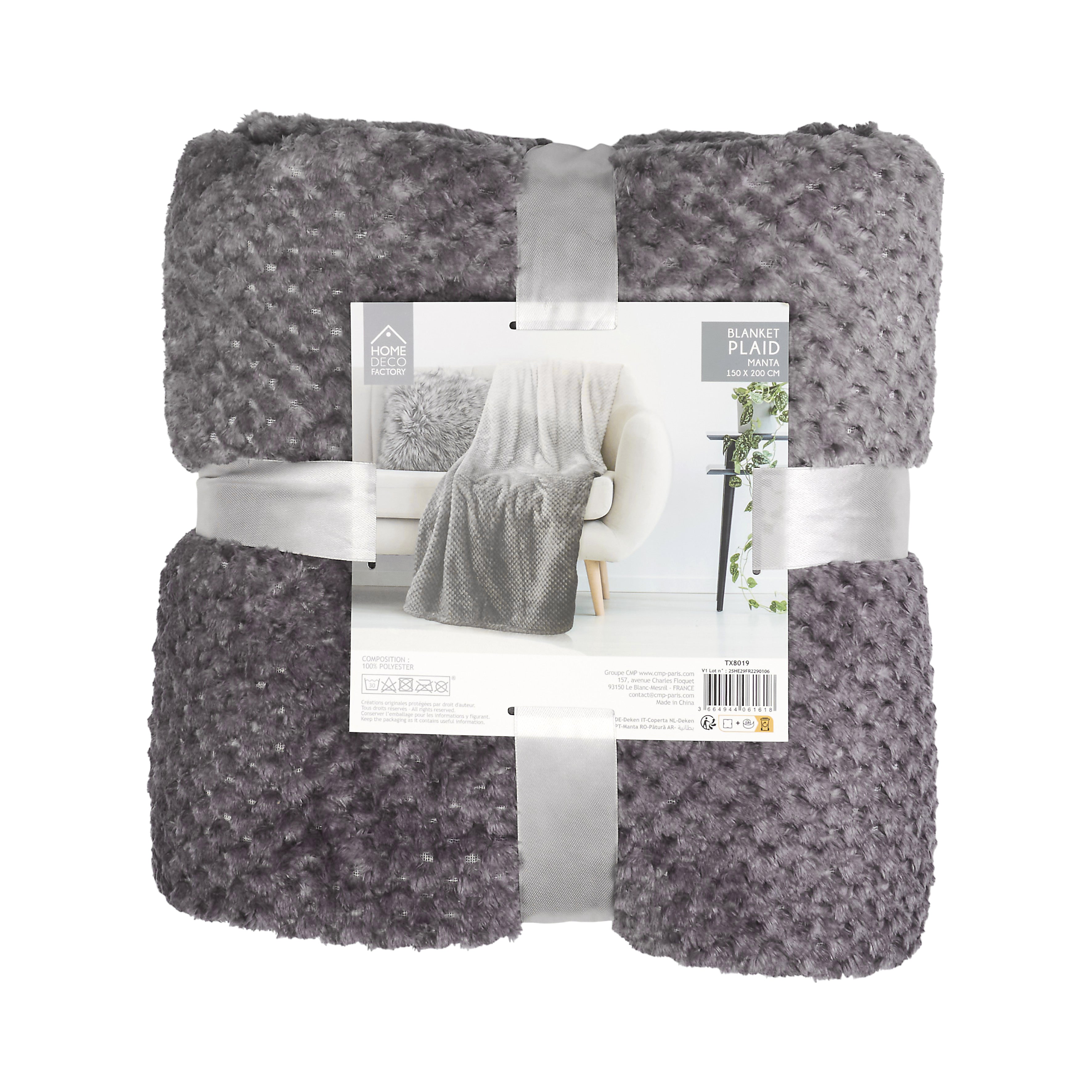 PLAID NID ABEILLE GRIS XXL 150X200CM