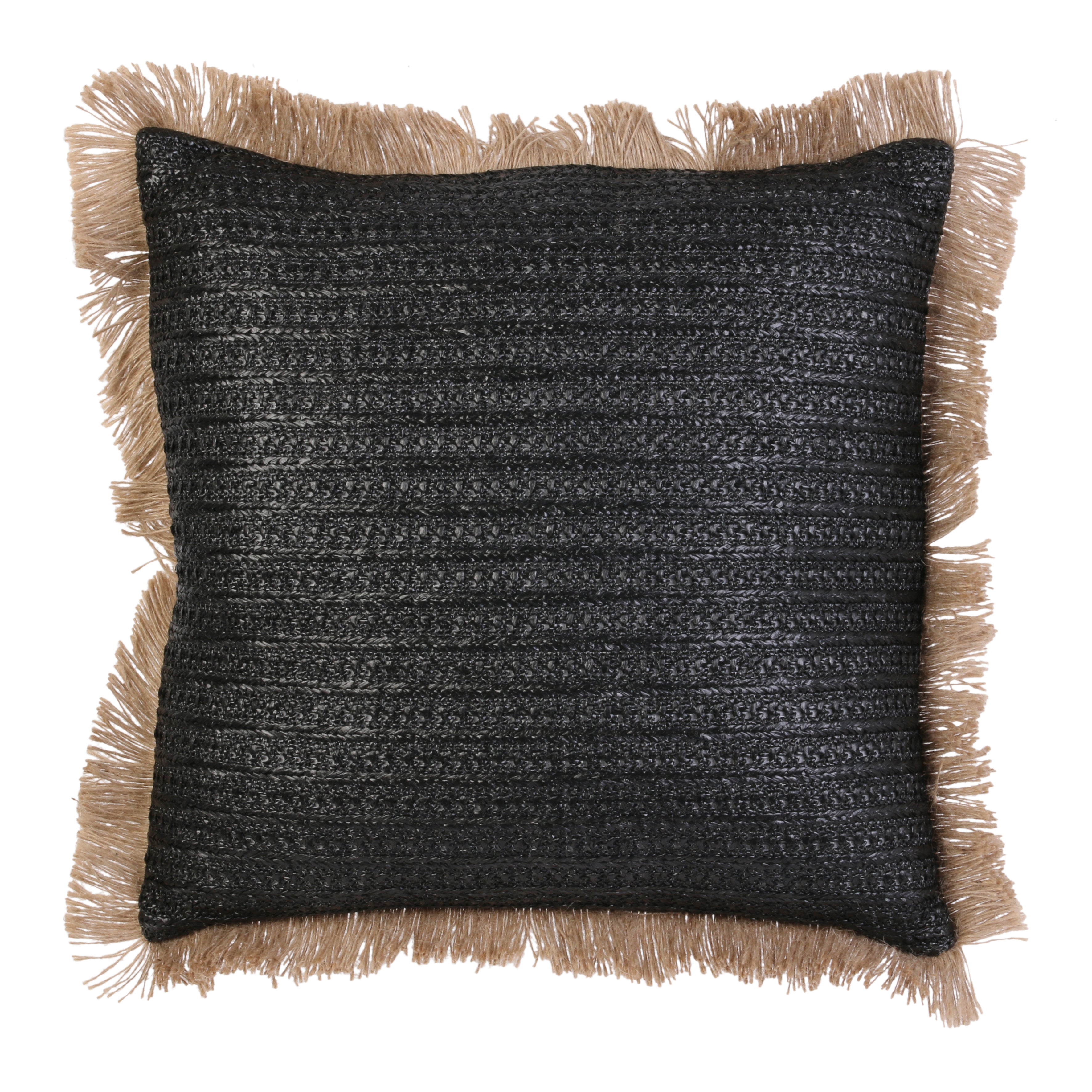 COUSSIN RAPHIA NOIR DEHOUSSABLE 40X40CM
