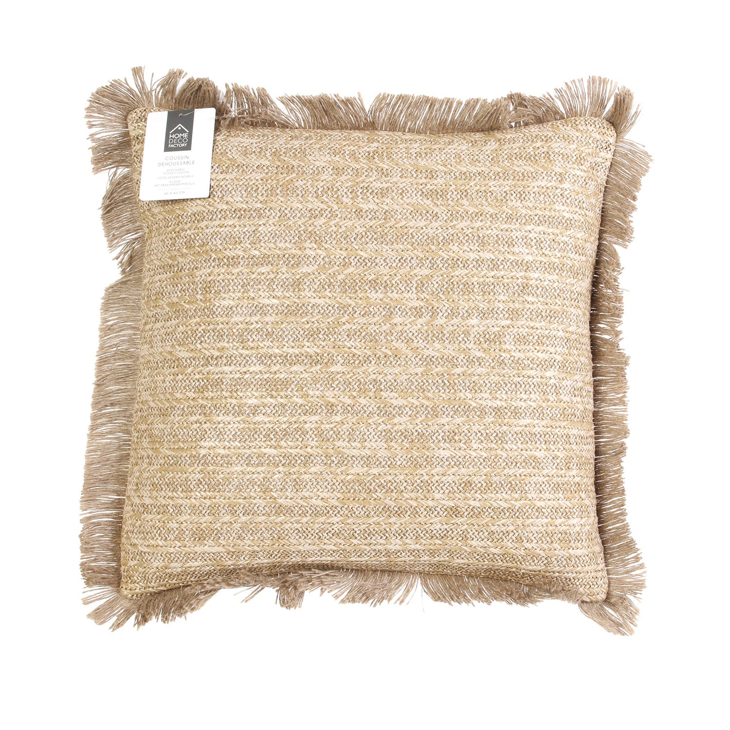 COUSSIN EFFET RAPHIA DEHOUSSABLE 40X40CM