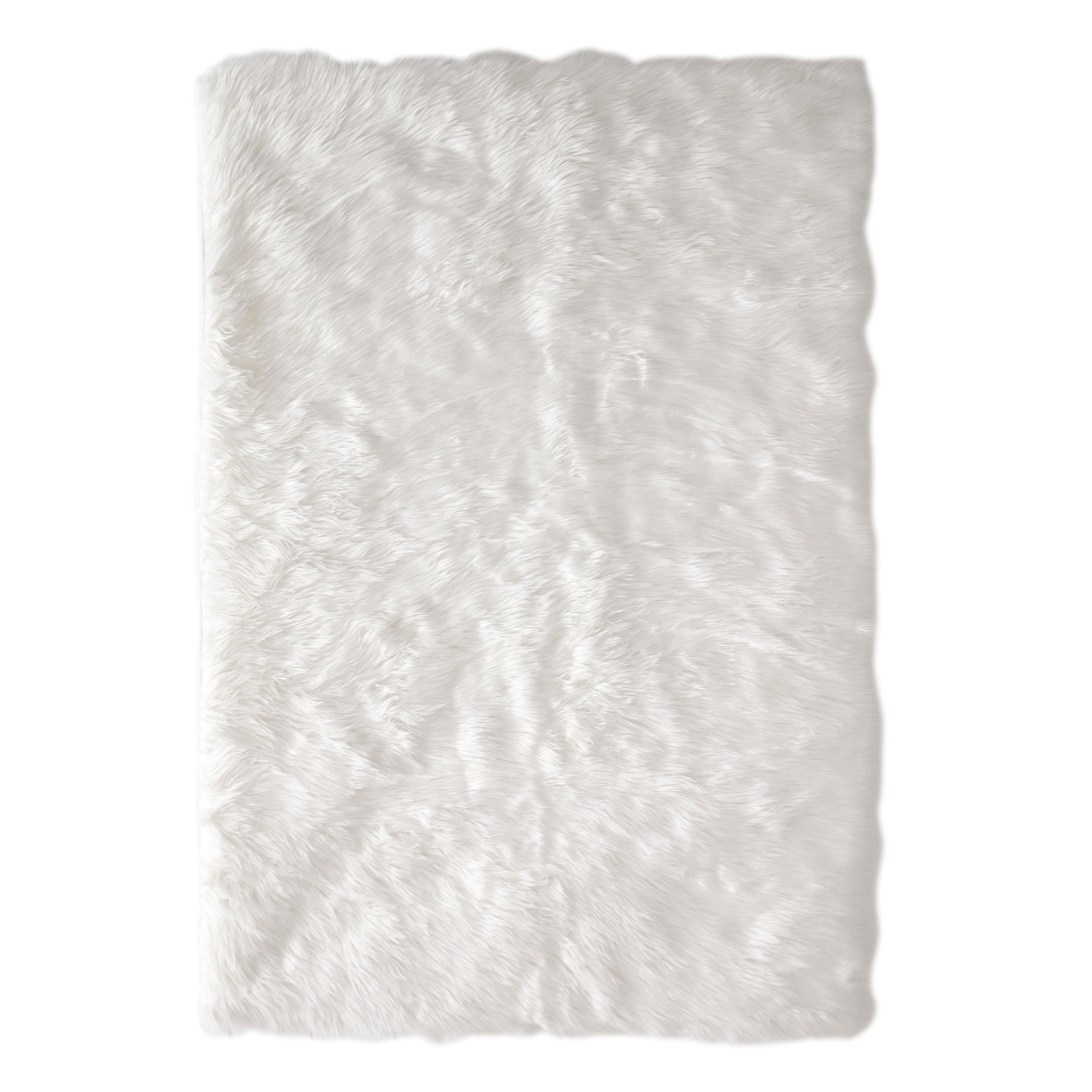 TAPIS IMITATION FOURRURE ECRU 115X170CM