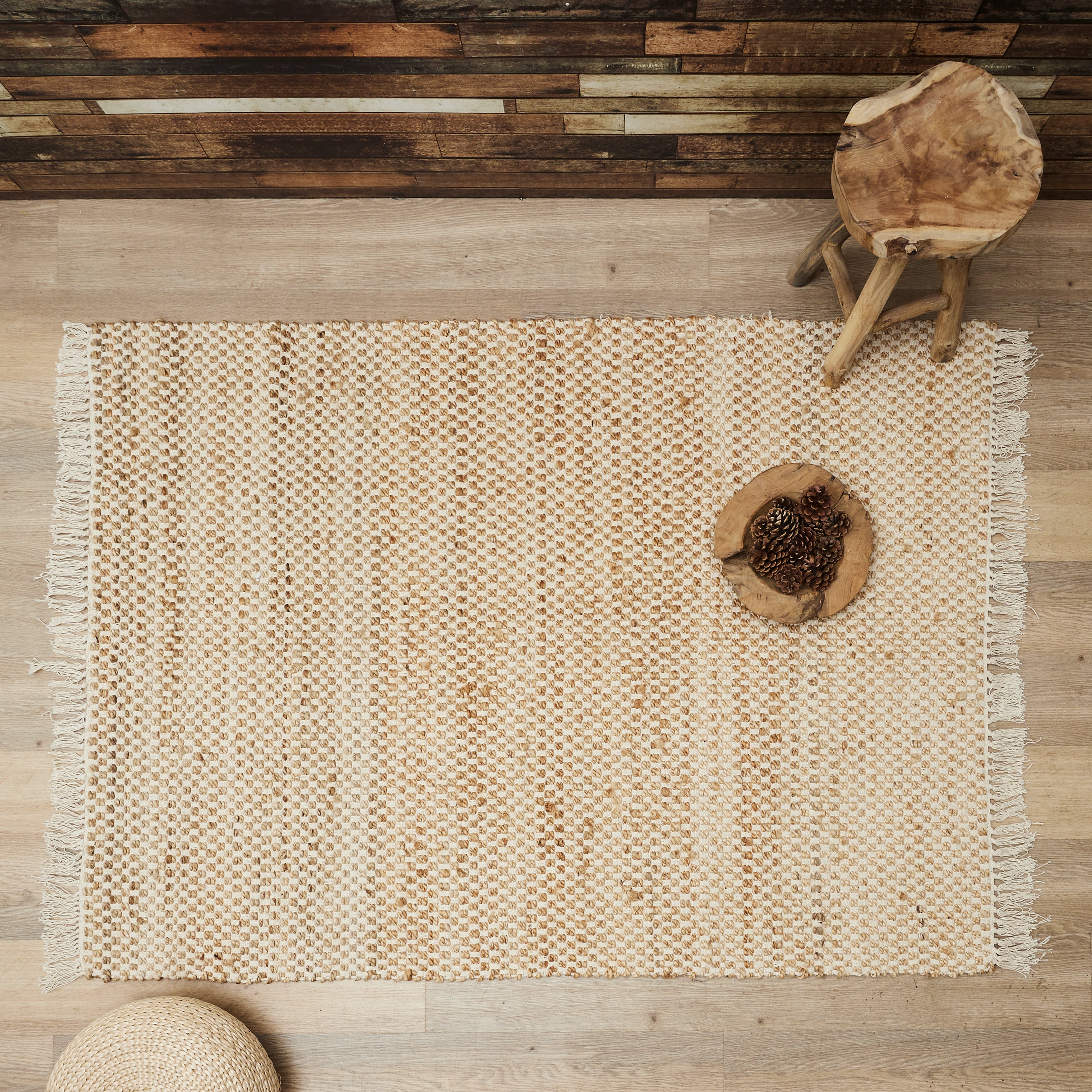 TAPIS JUTE AVEC FRANGES 120X170CM
