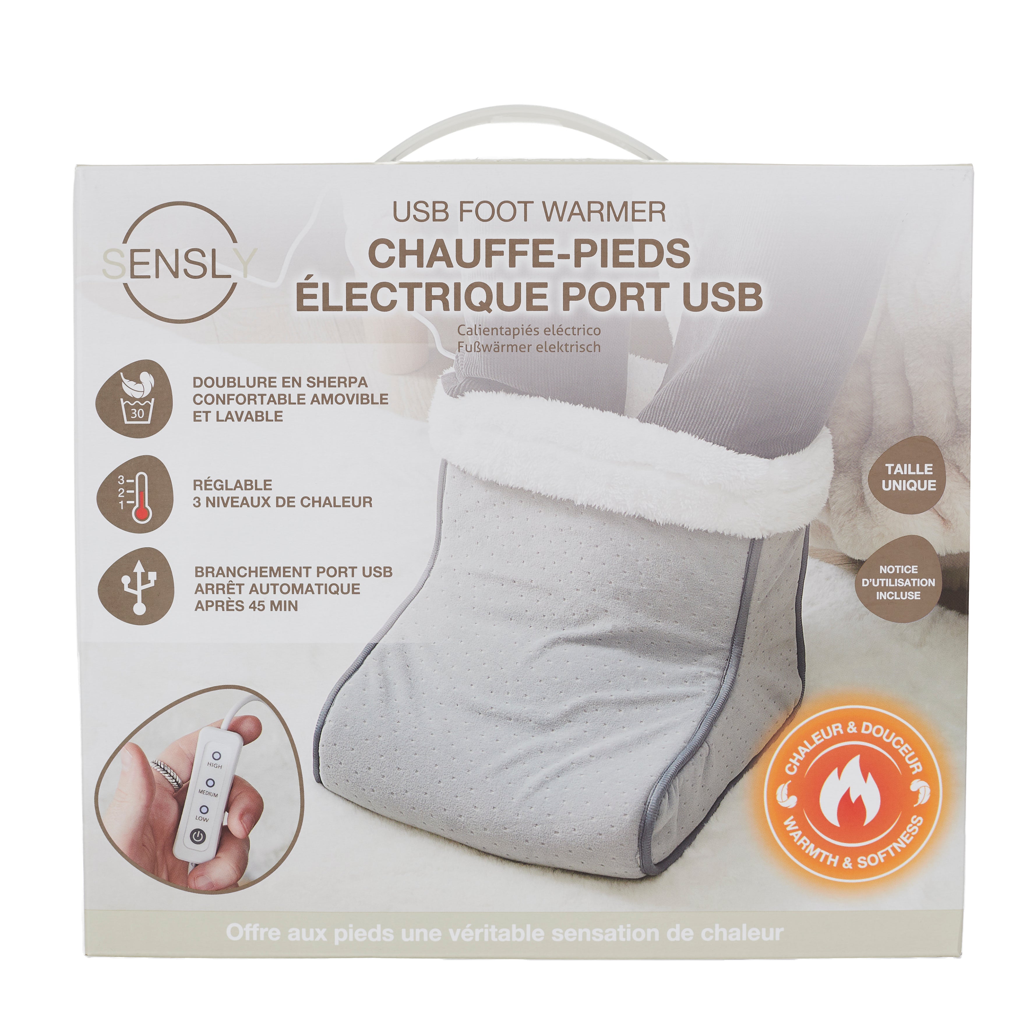 CHAUFFE PIEDS ELECTRIQUE PORT USB 30X30CM