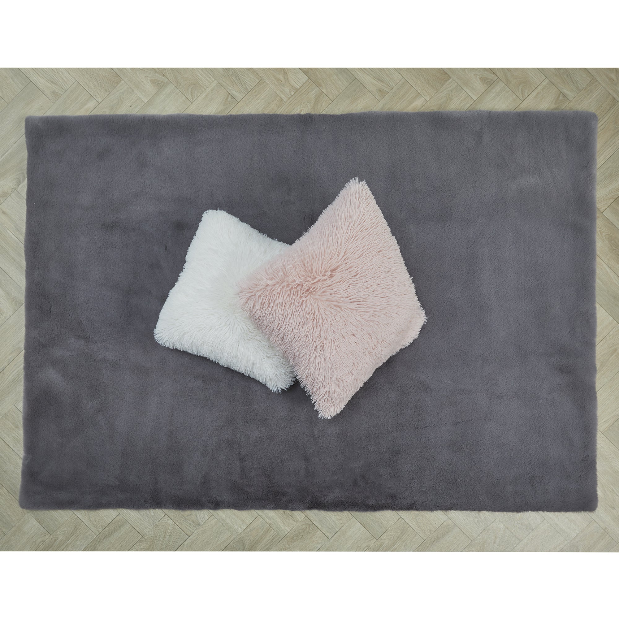 TAPIS IMITATION FOURRURE FIN GRIS 120X170CM