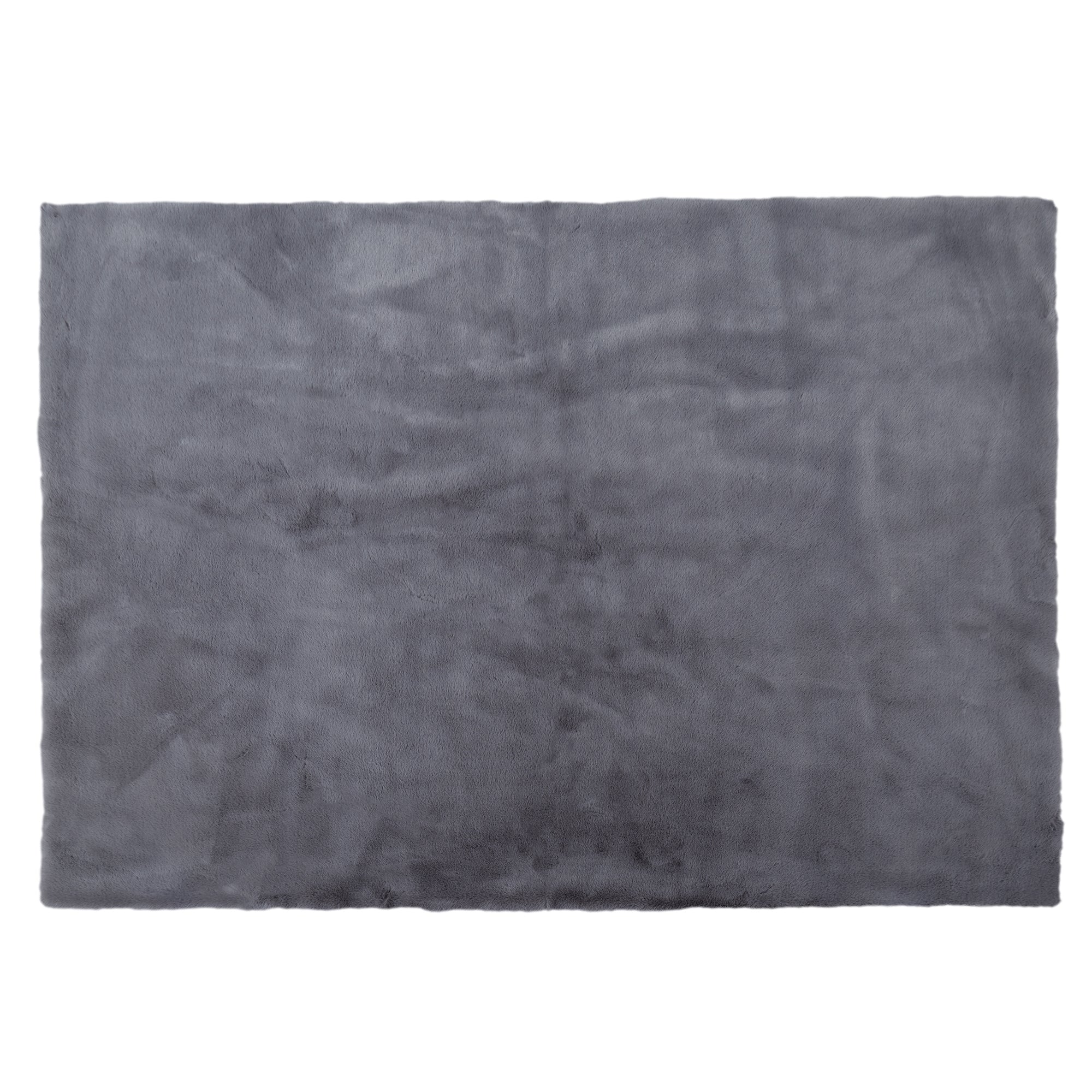 TAPIS IMITATION FOURRURE FIN GRIS 120X170CM
