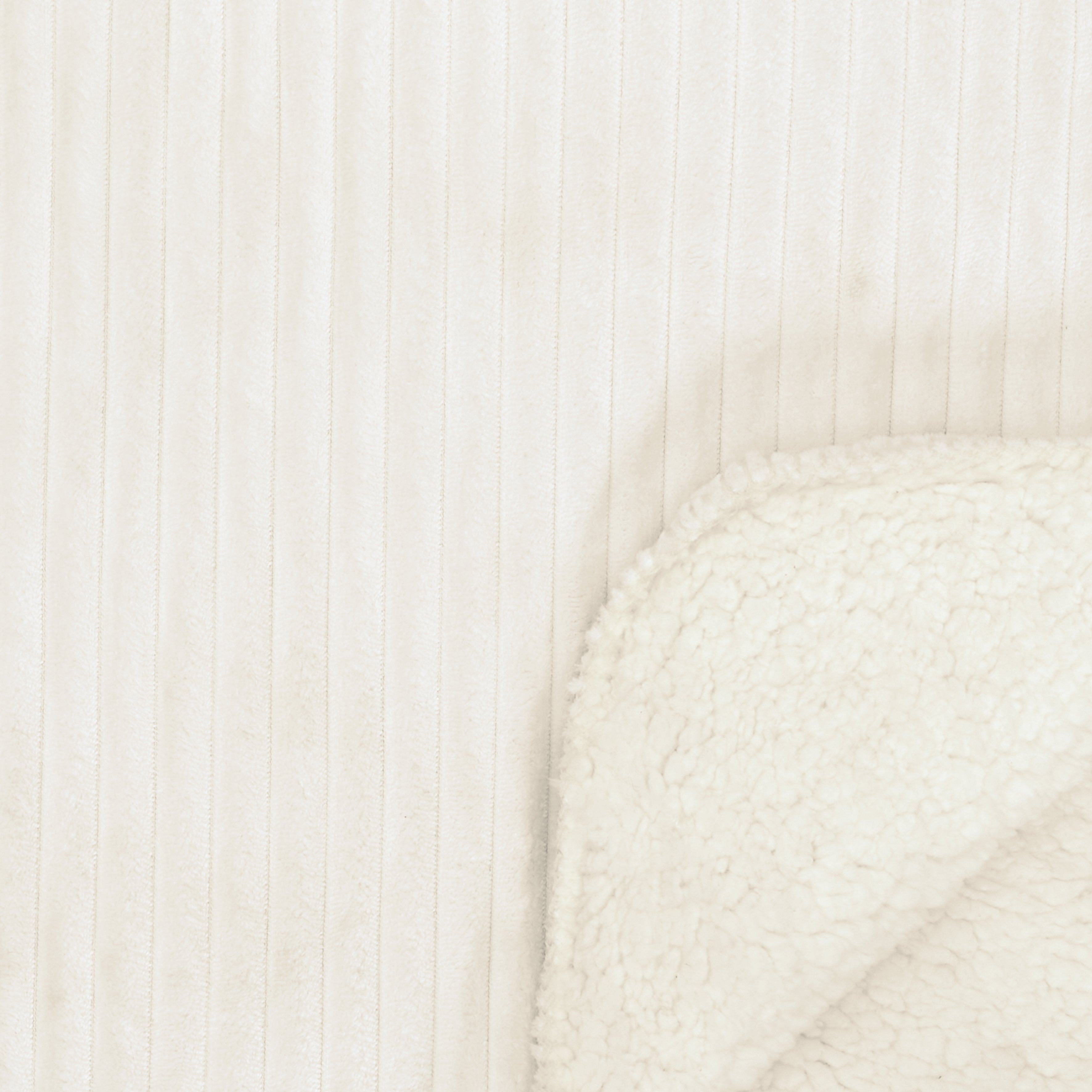 PLAID FLANELLE COTELE SHERPA ECRU 180X220CM