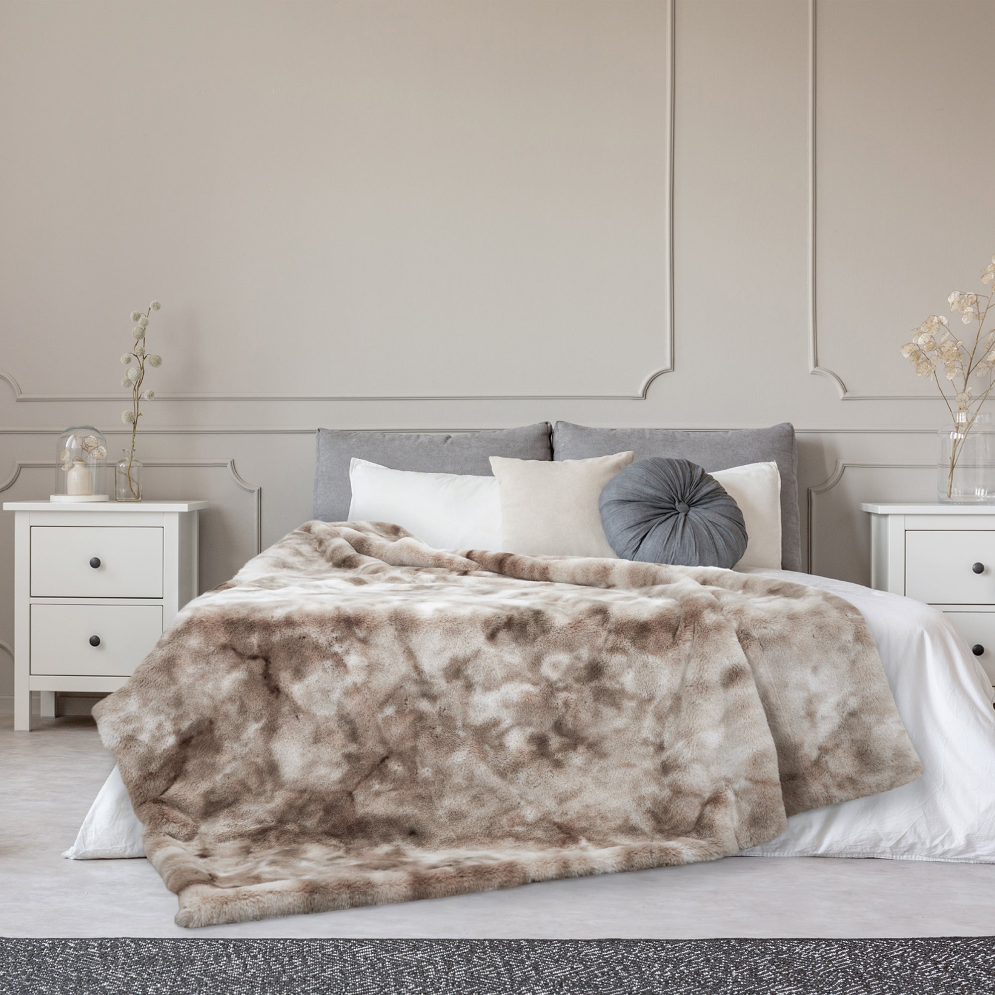 PLAID IMIT FOURRURE OPULENCE MARRON 140X200CM