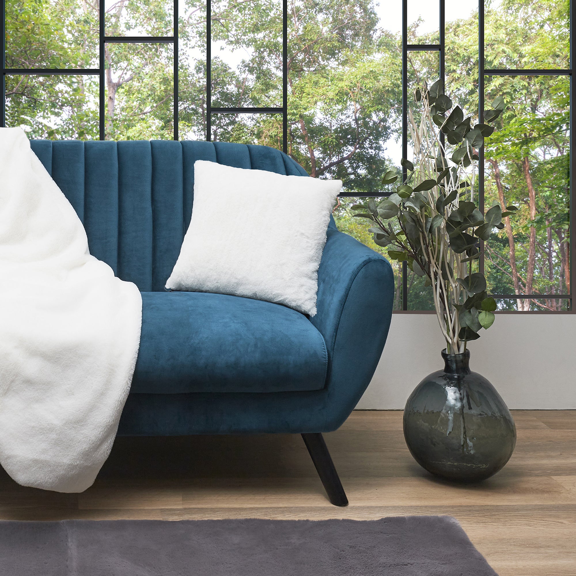 COUSSIN IMIT FOURRURE OPULENCE ECRU 40X40CM