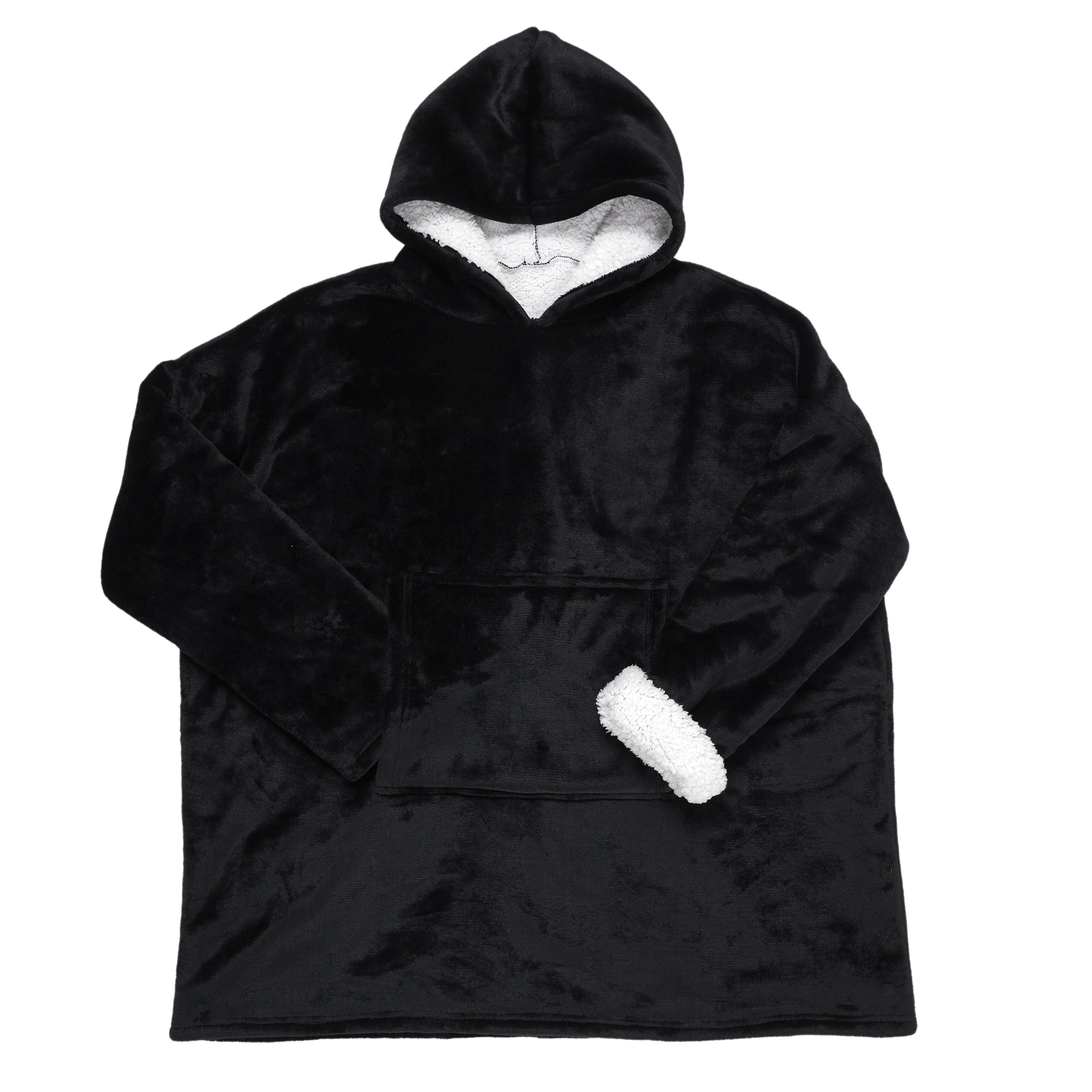 SWEAT A CAPUCHE INTERIEUR SHERPA NOIR