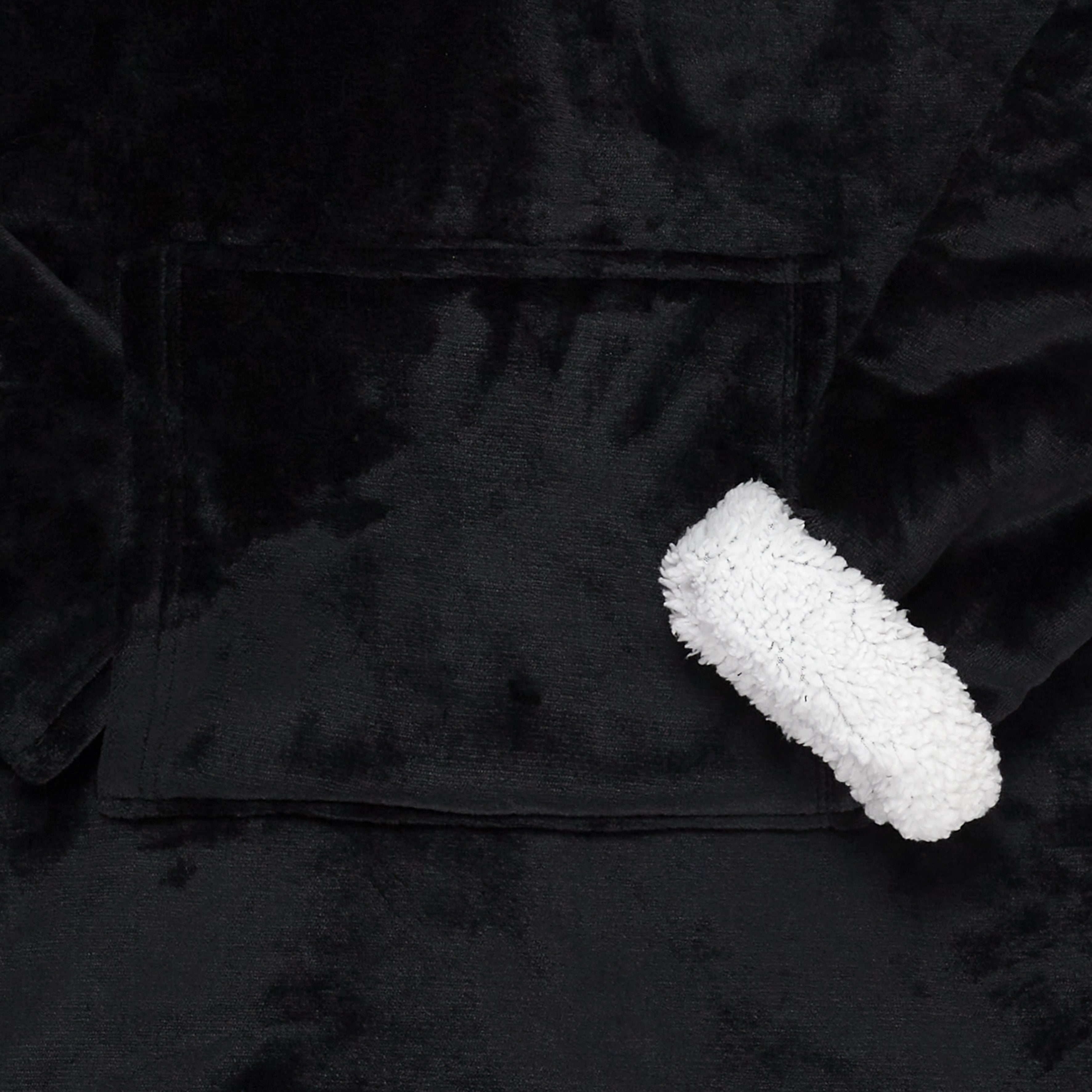 SWEAT A CAPUCHE INTERIEUR SHERPA NOIR