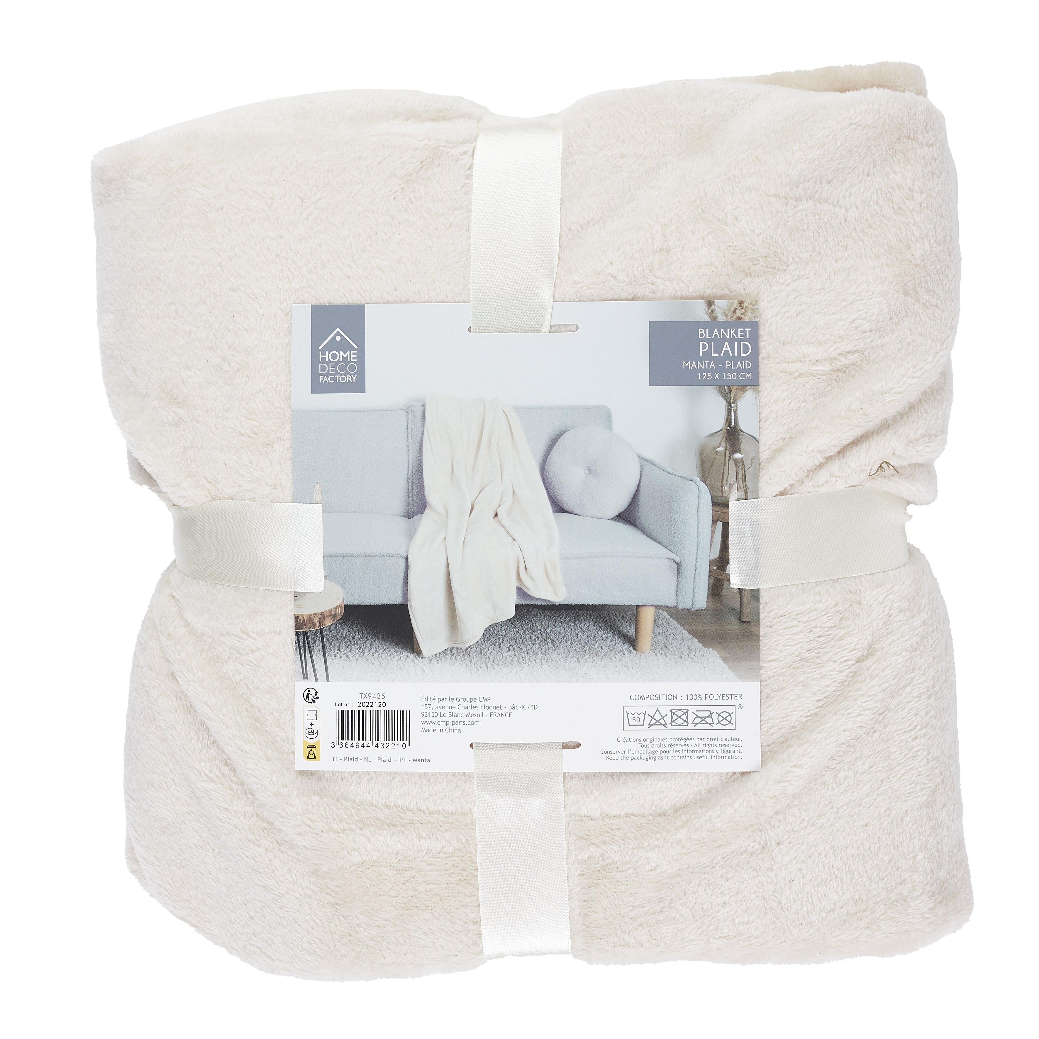 PLAID FLANELLE BEIGE 125X150CM