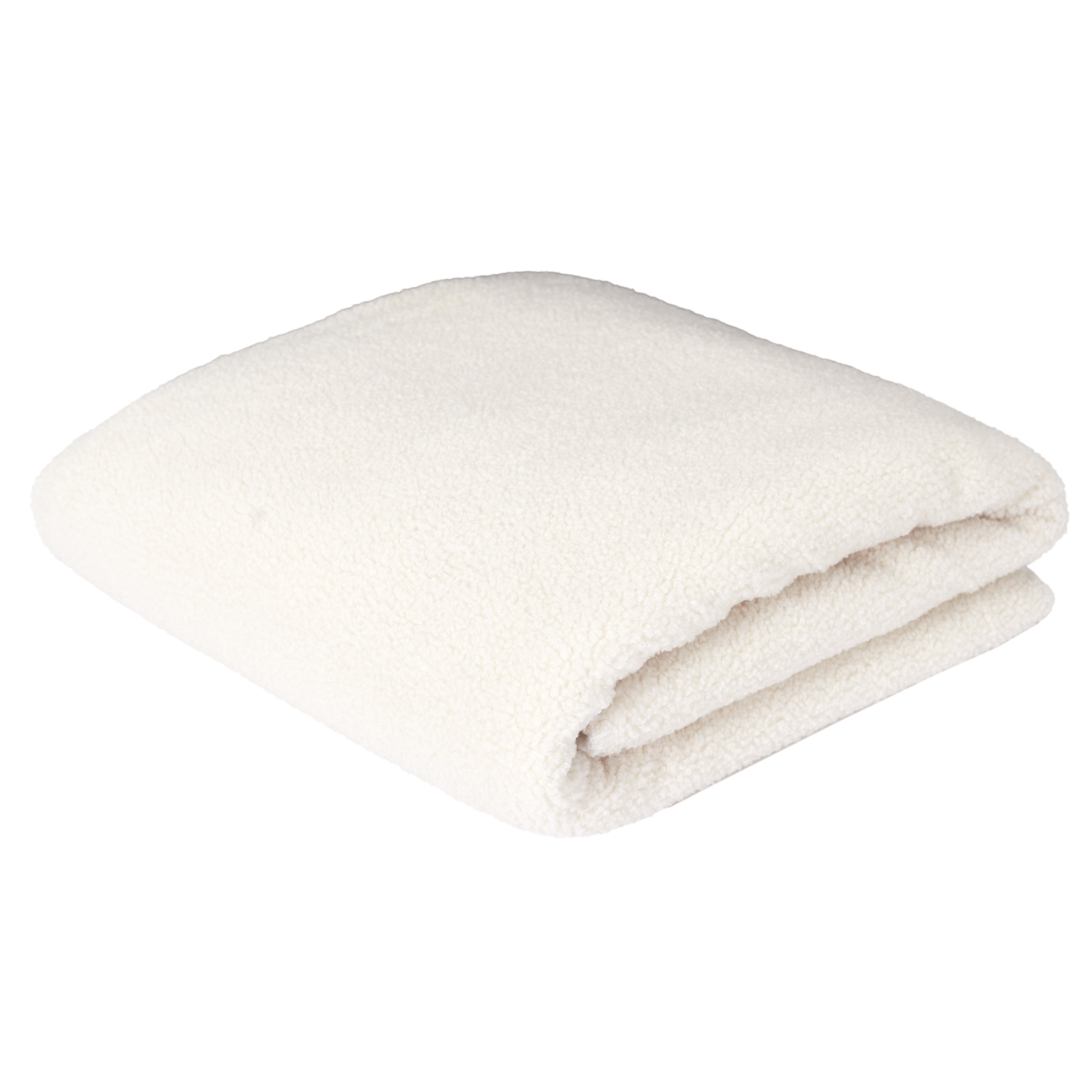 PLAID SHERPA BOUCLE ECRU 120X150CM