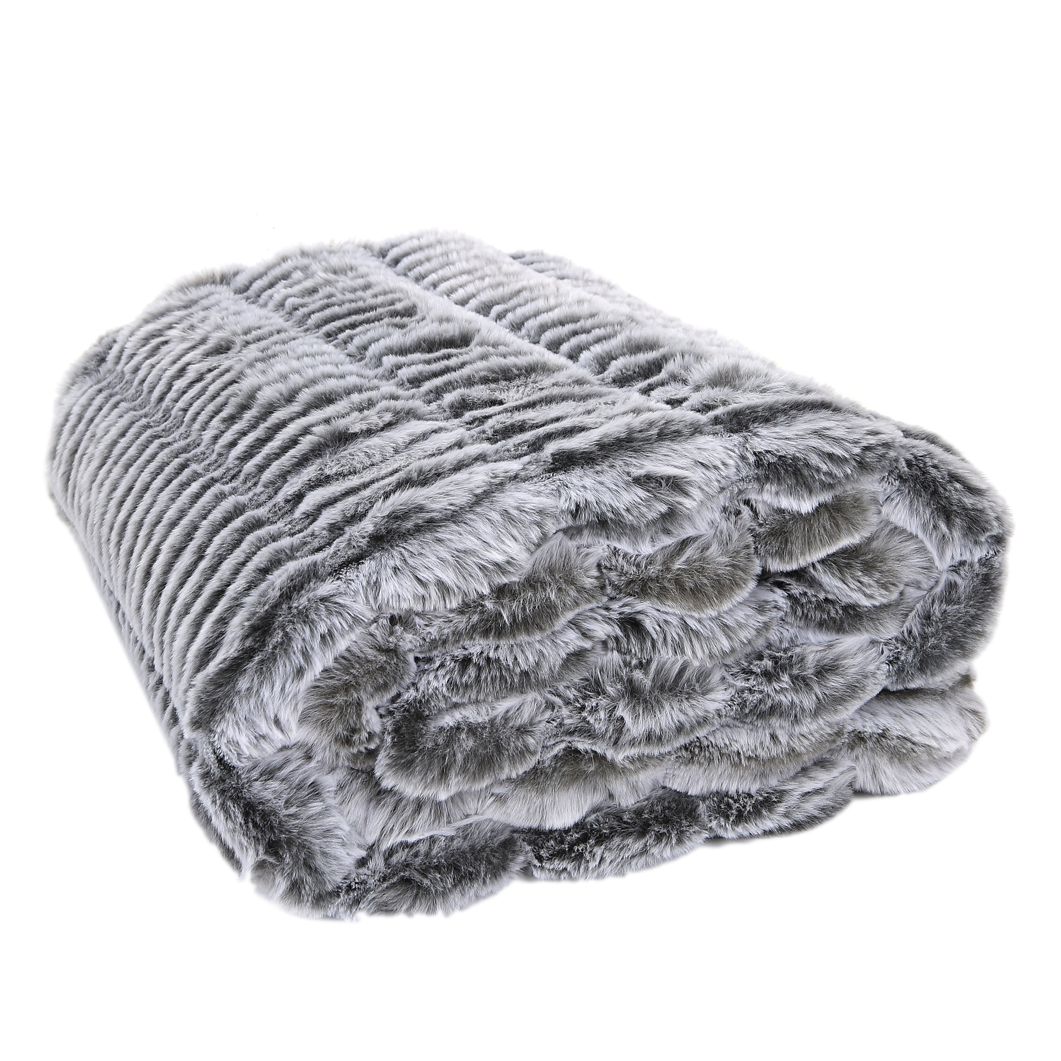 PLAID IMIT FOURRURE OPULENCE GRIS 120X150CM