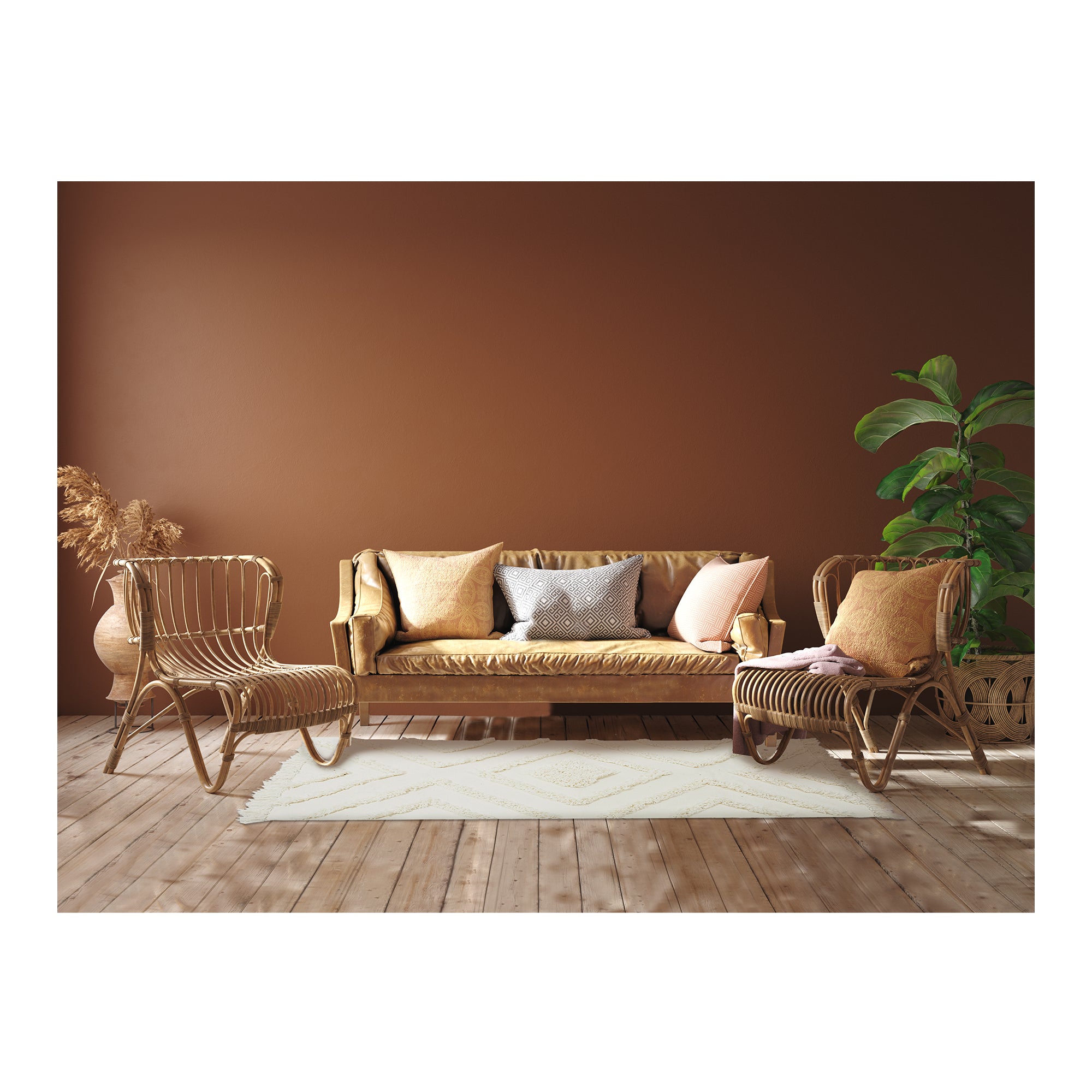 TAPIS ETHNIQUE TUFTE ECRU 120X170CM