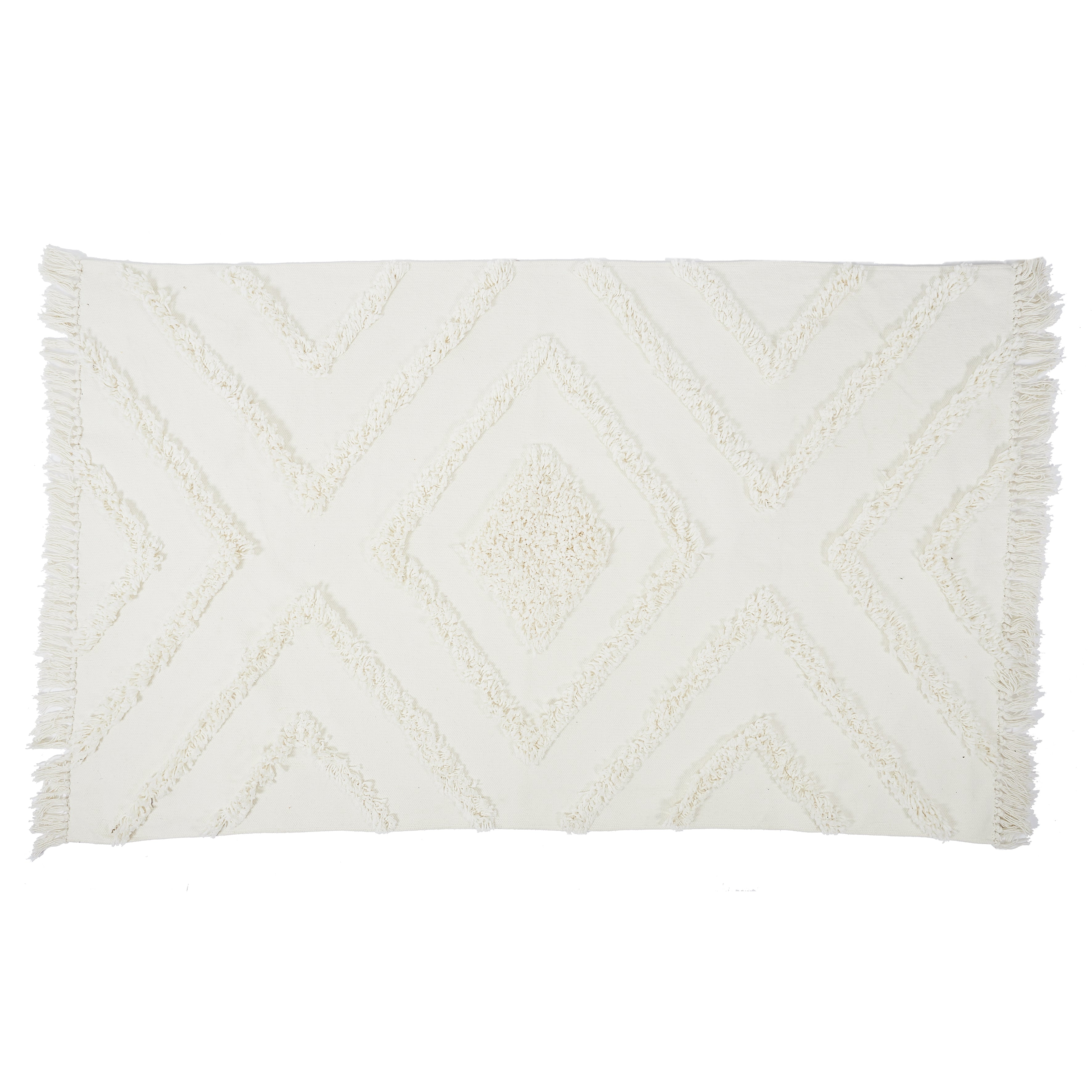 TAPIS ETHNIQUE TUFTE ECRU 120X170CM