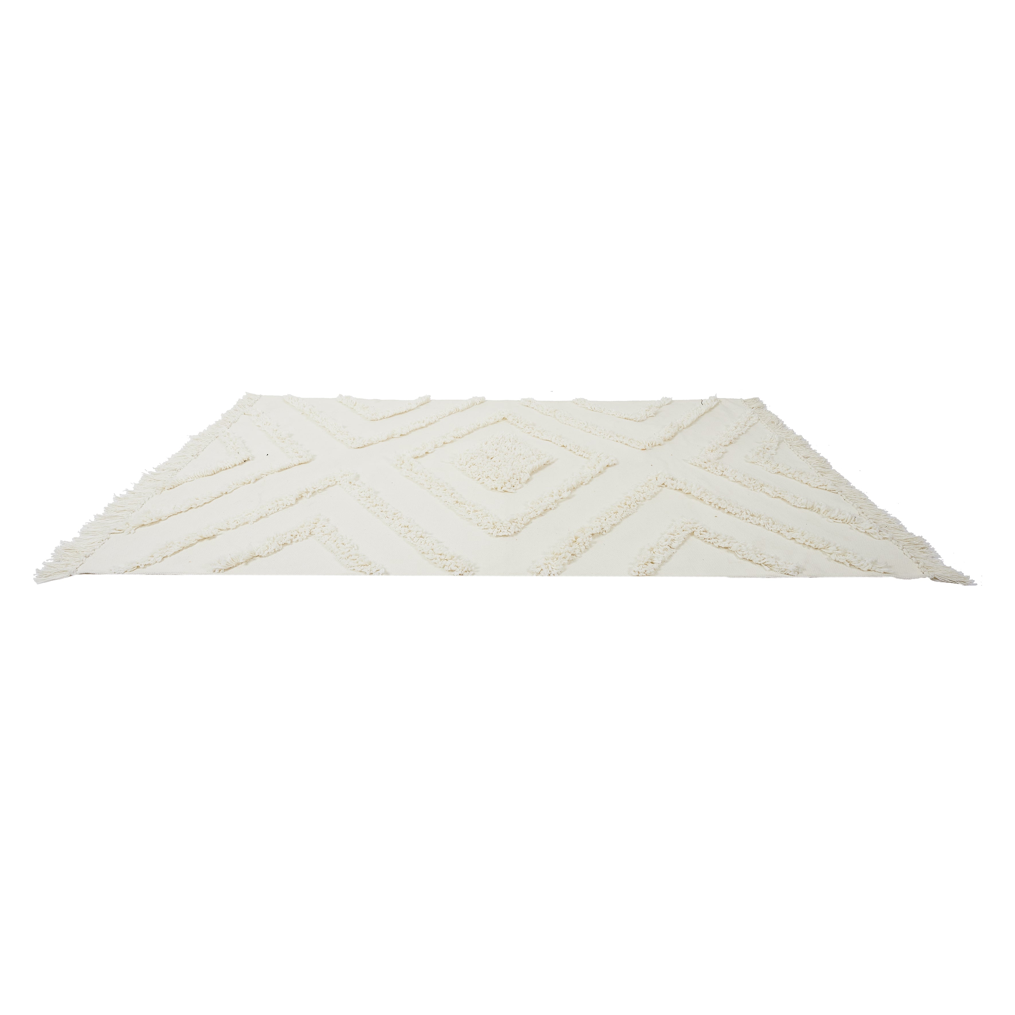 TAPIS ETHNIQUE TUFTE ECRU 120X170CM