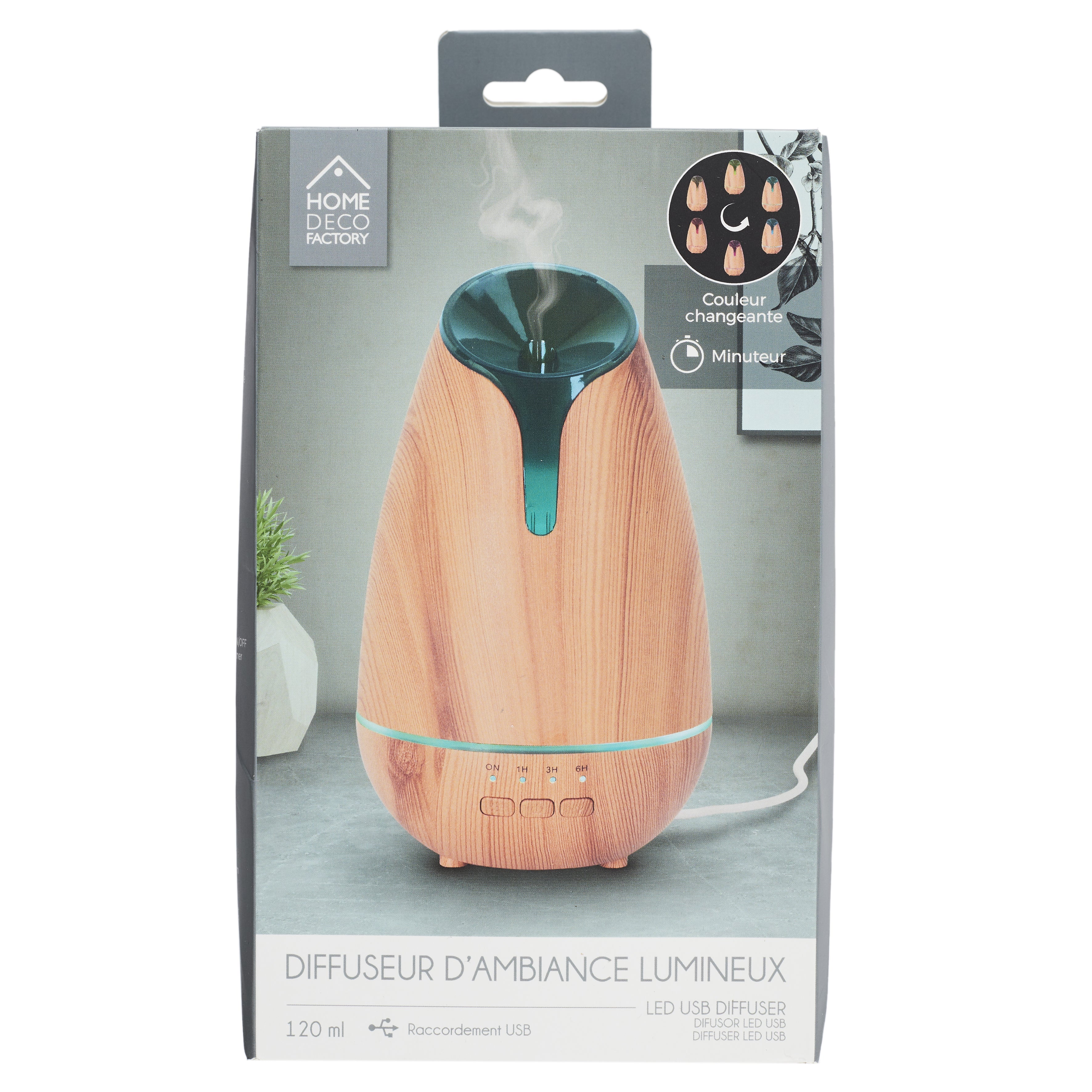 DIFFUSEUR IMPRESSION BOIS USB 120ML