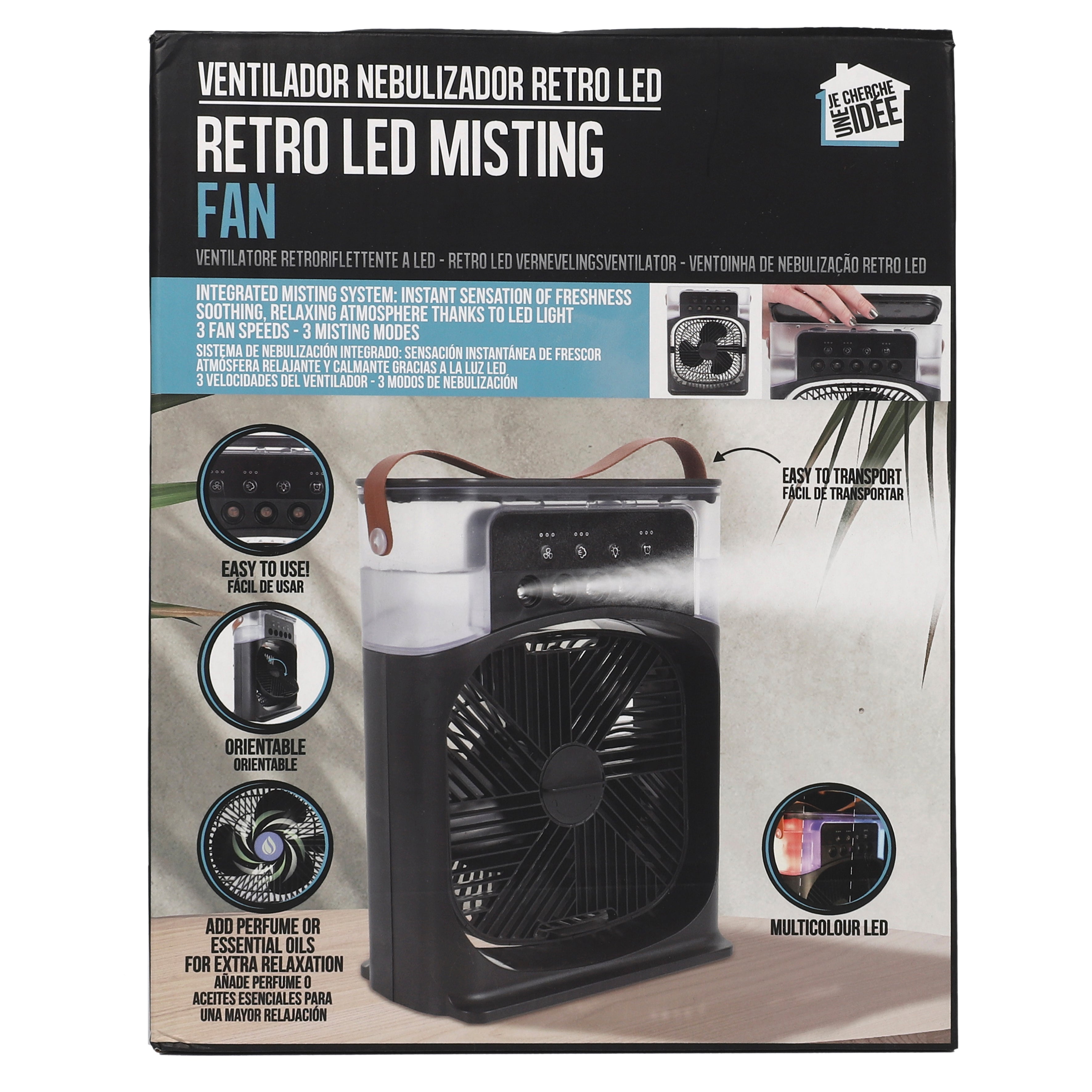 VENTILATEUR BRUMISATEUR LED RETRO