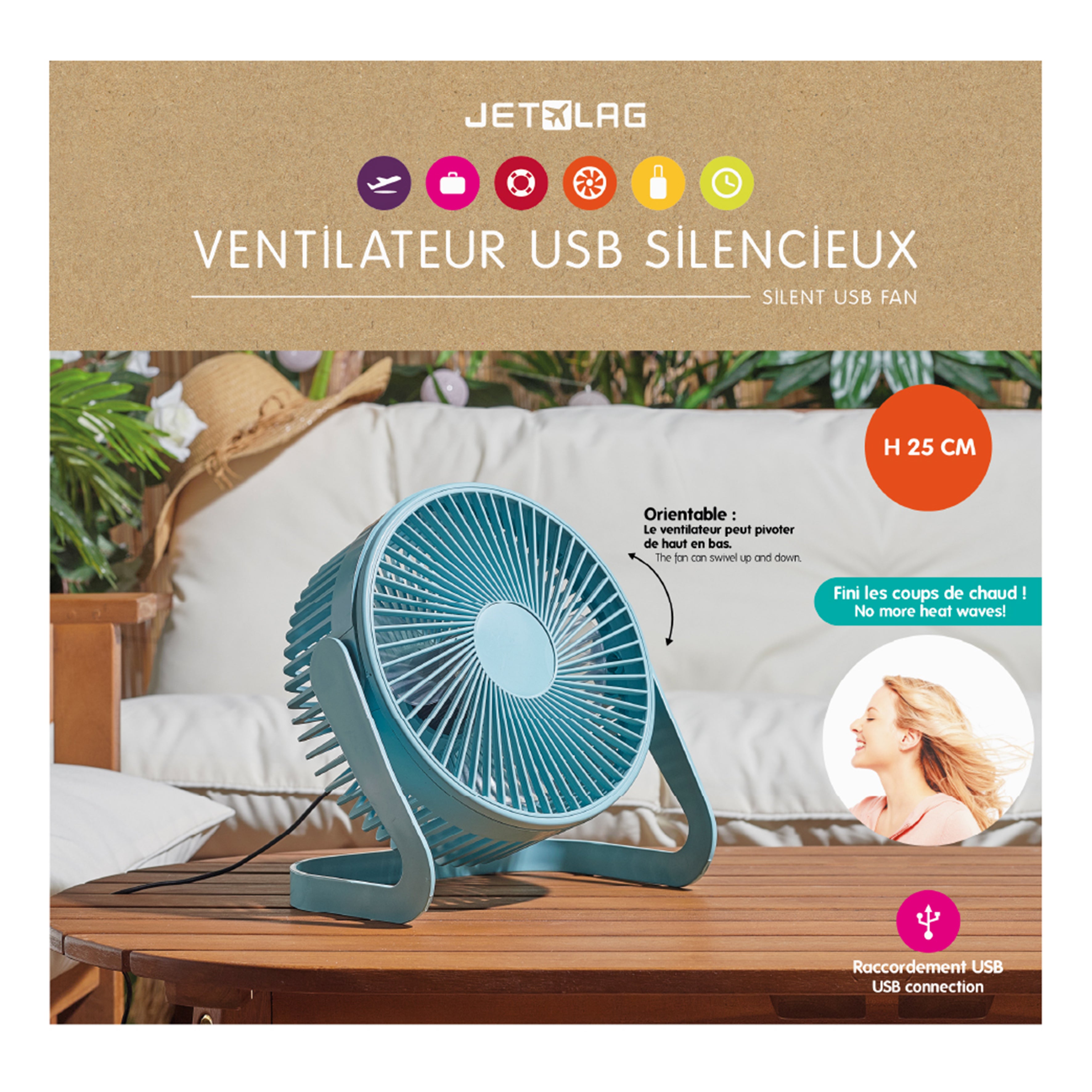 VENTILATEUR USB SILENCIEUX H25CM