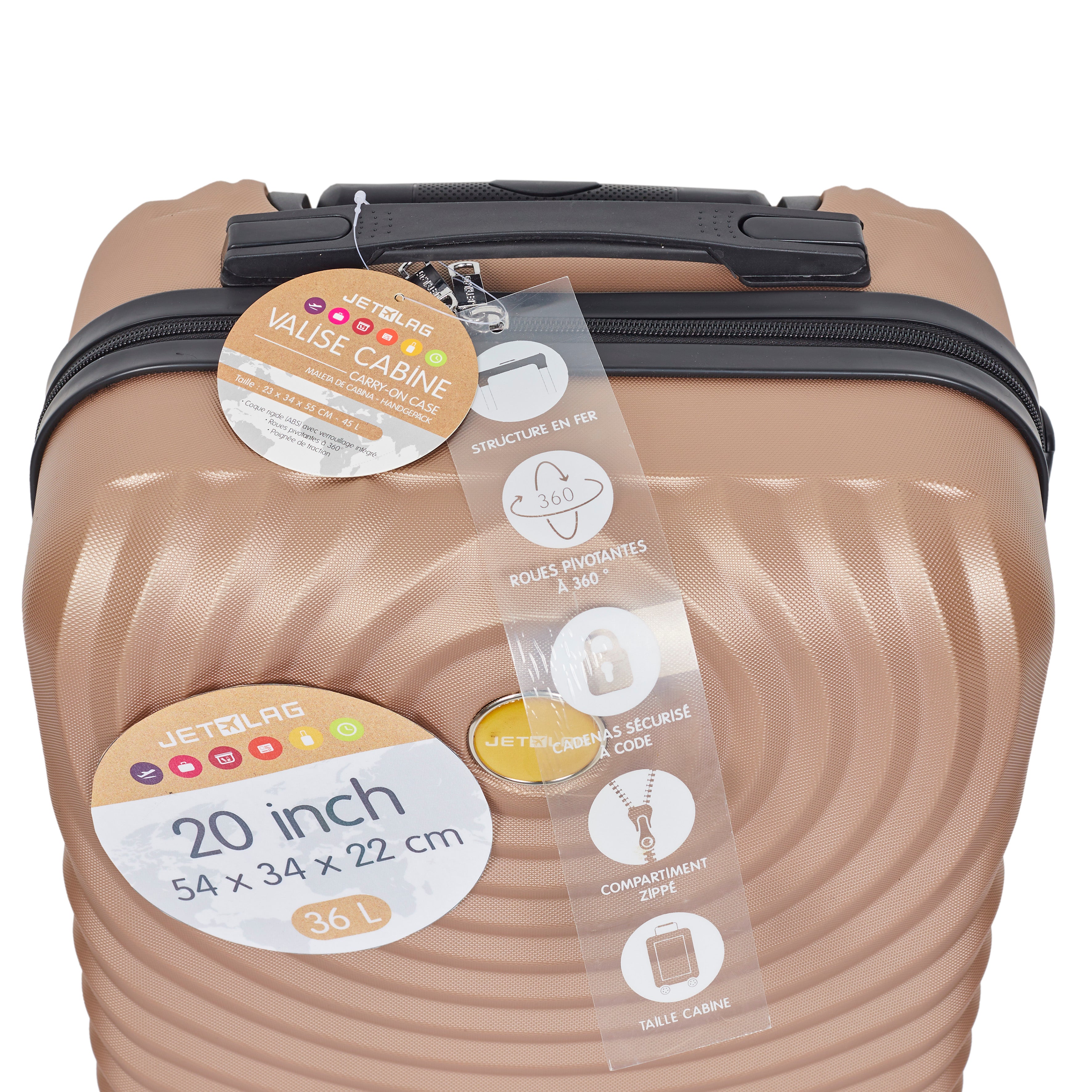 VALISE BARCELONE BEIGE X3 39L 68L 95L