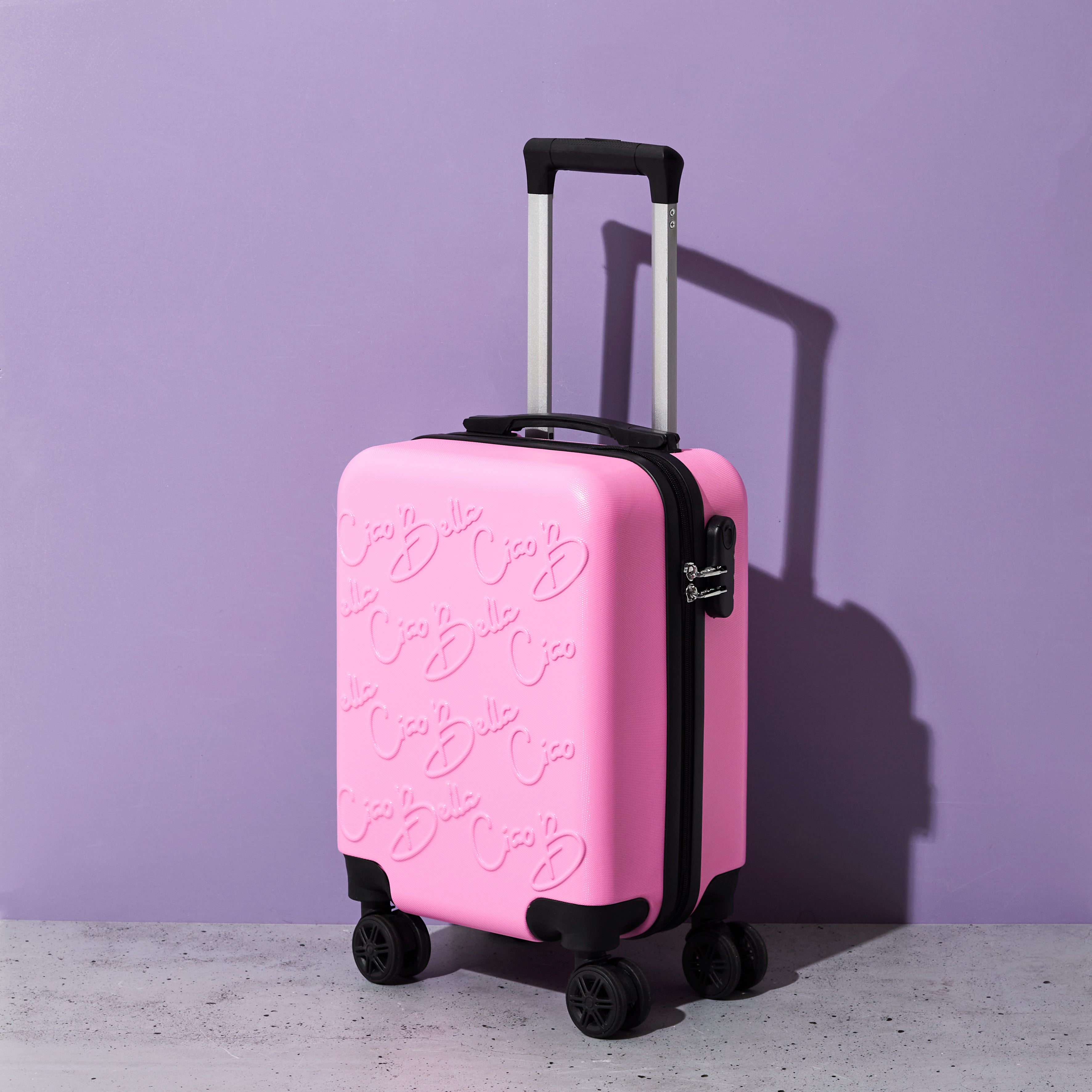 VALISE CABINE EMBOSSEES ROSE 29L