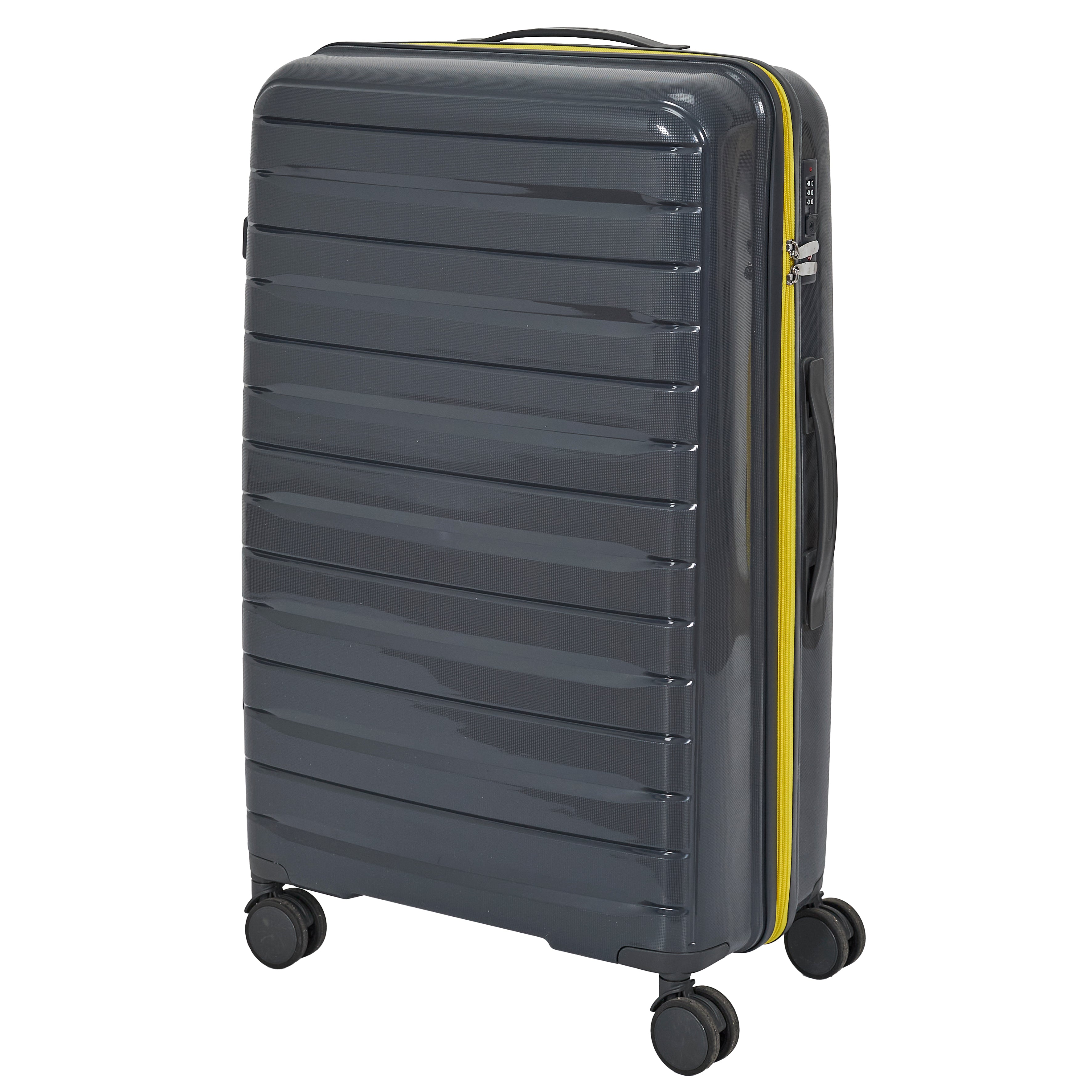 VALISE ROME GRIS ZIP JAUNE FLUO X3 36L 60L 86L
