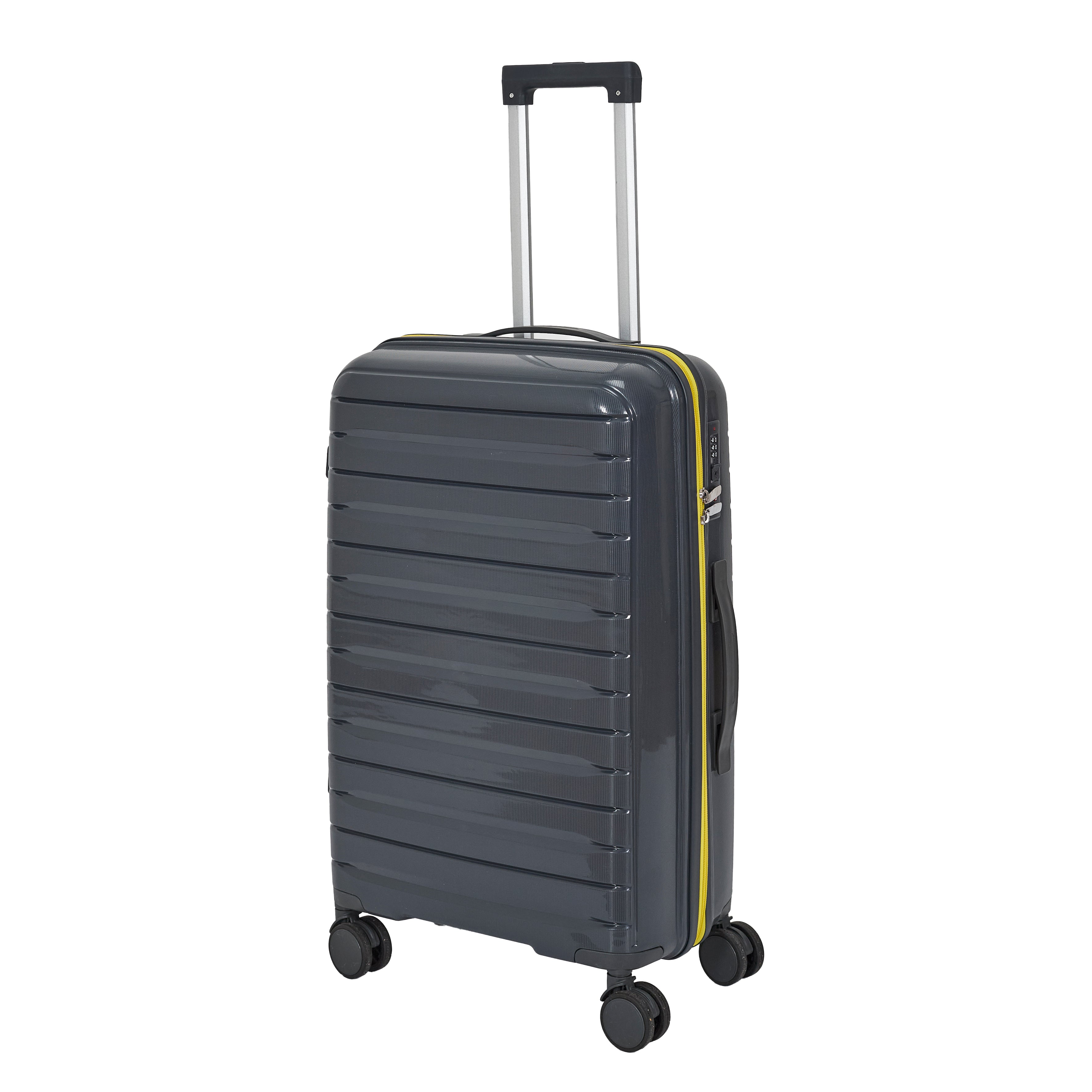 VALISE ROME GRIS ZIP JAUNE FLUO X3 36L 60L 86L