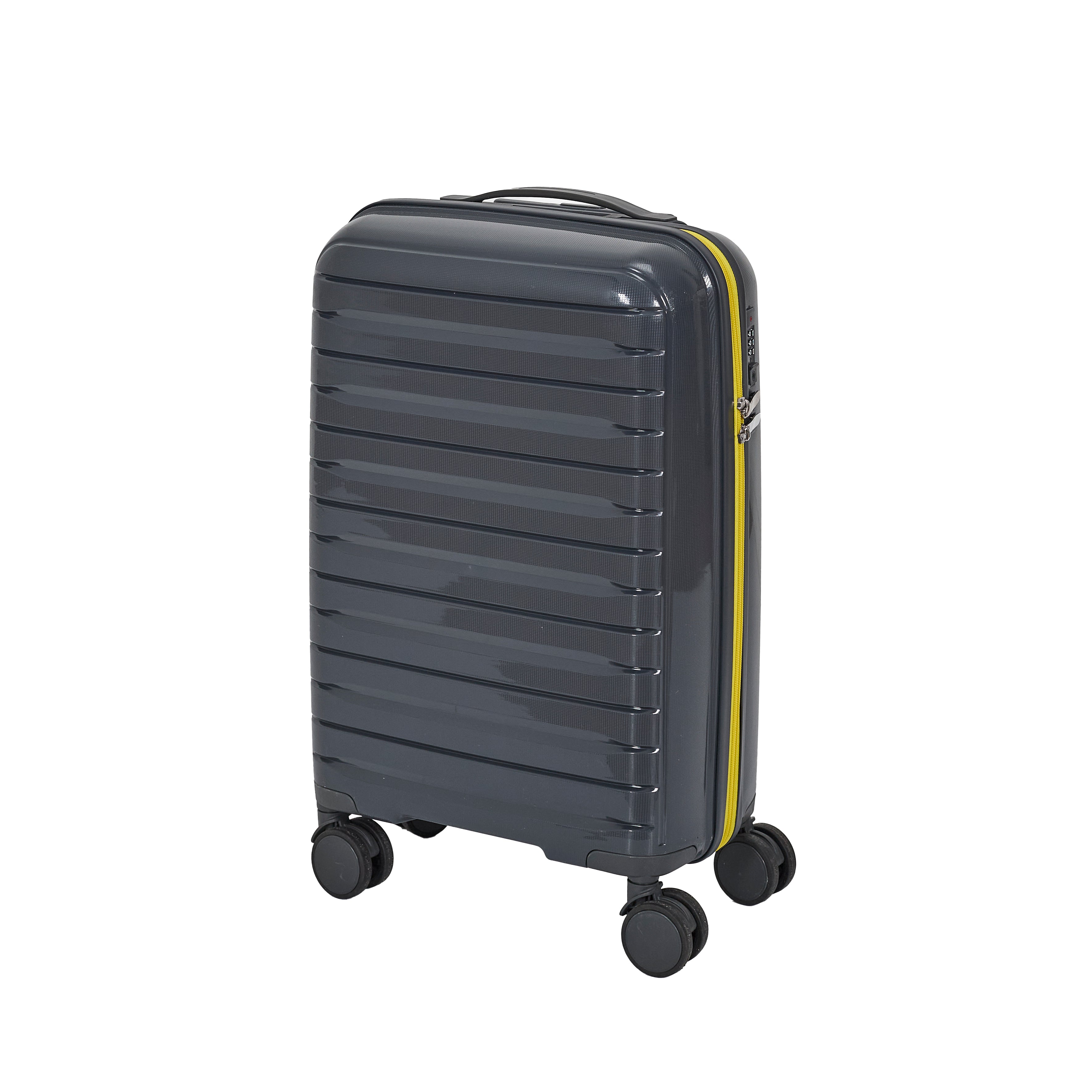 VALISE ROME GRIS ZIP JAUNE FLUO X3 36L 60L 86L