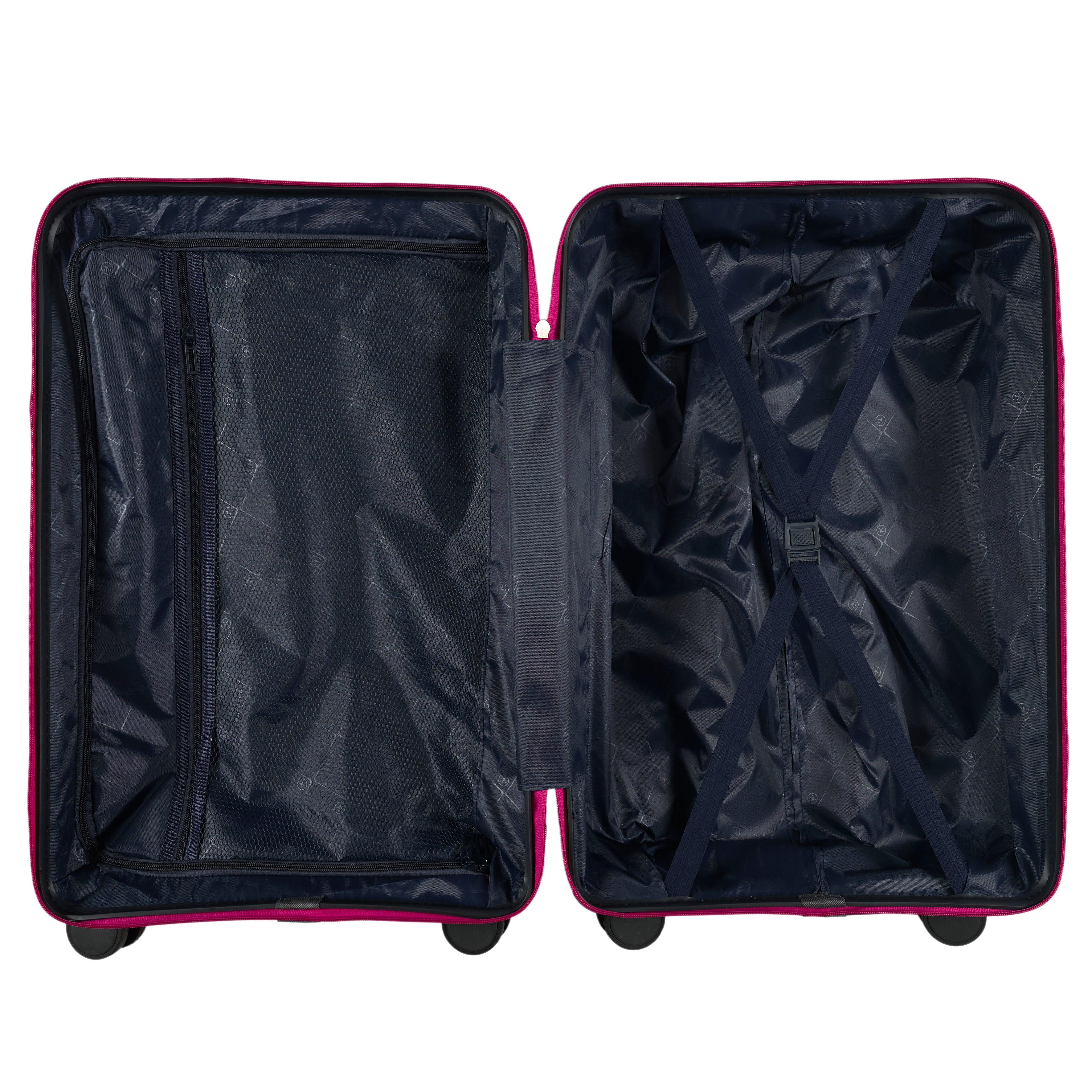 VALISE ROME GRIS ZIP ROSE FLUO X3 36L 60L 86L