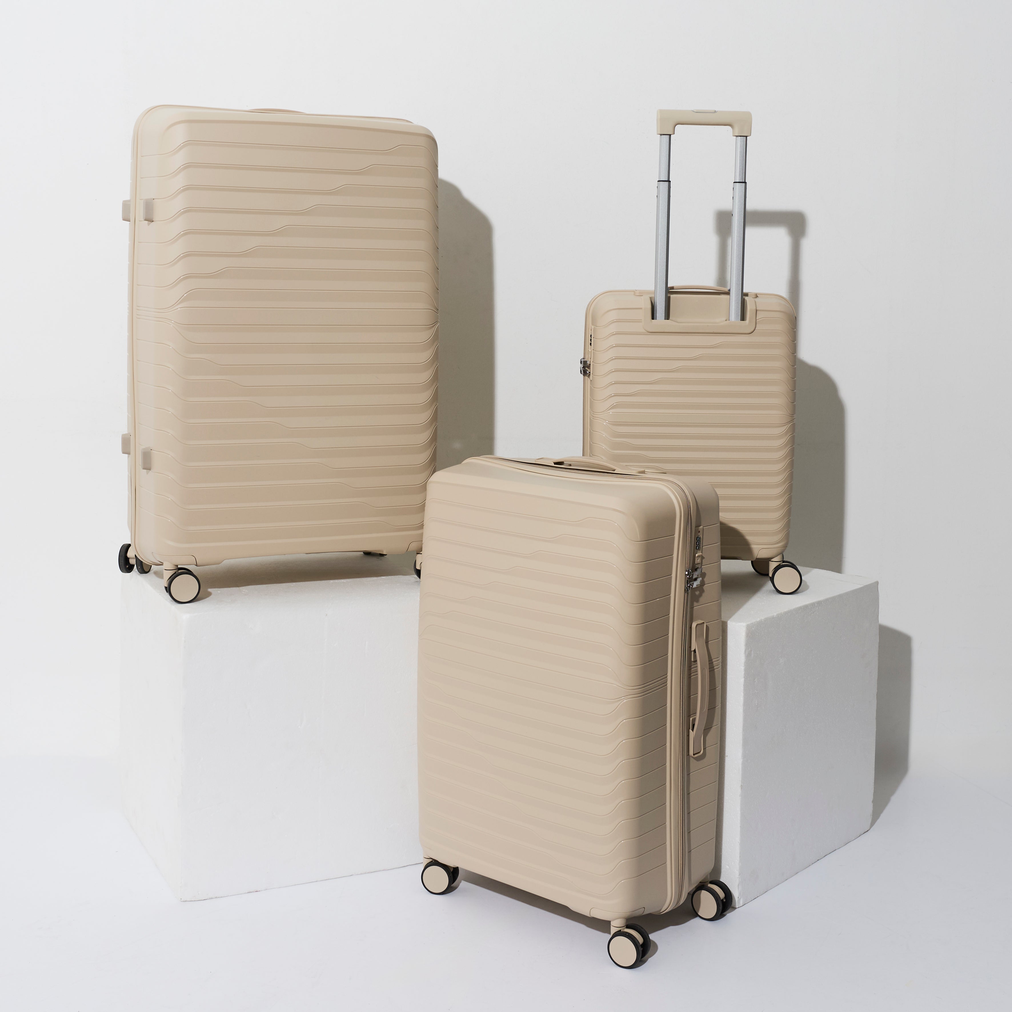 VALISE DUBAI BEIGE X3 39L 100L 140L